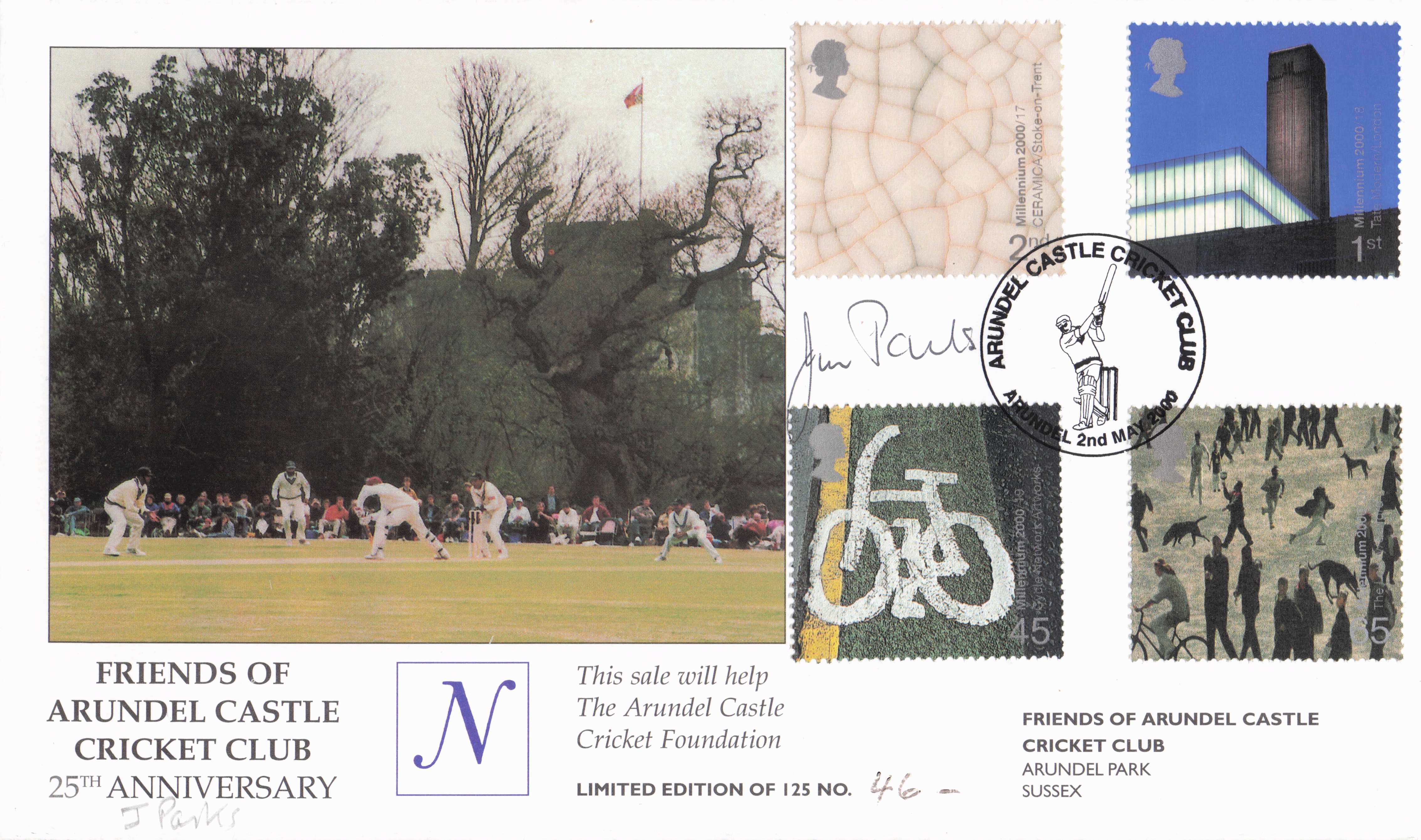 Jim Parks Friends Of Arundel Castle Sussex Cricket LTD TO 125 Hand Signed FDC