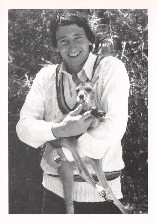 Derek Randall Nottinghamshire Cricket Player & Amazing Pet Dog Photo Postcard