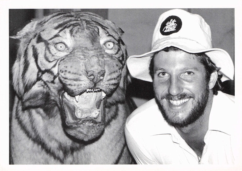 Ian Botham OBE Durham & Stuffed Scary Tiger Cricket Rare Real Photo Postcard