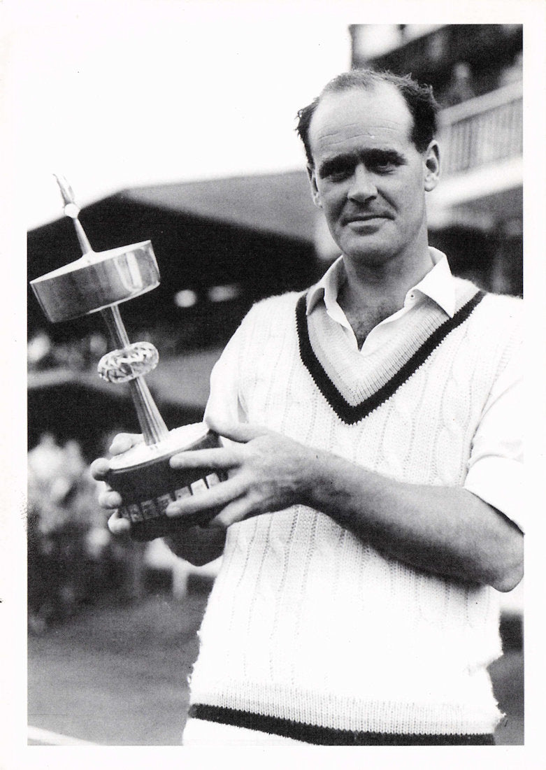 Brian Close Yorkshire Somerset Cricket Holding Trophy Rare Real Photo Postcard