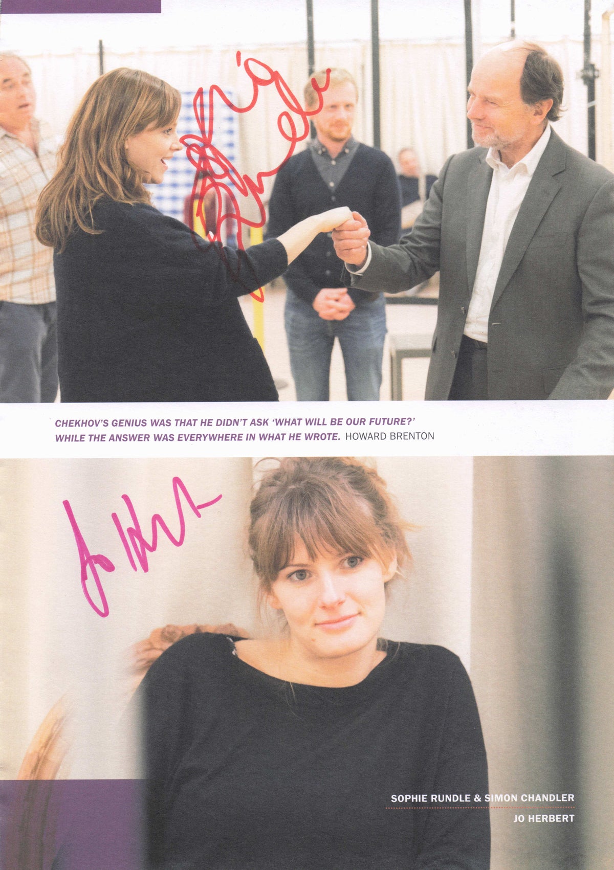 Sophie Rundle Peaky Blinders Jo Herbert The Crown Hand Signed Theatre Photo Page