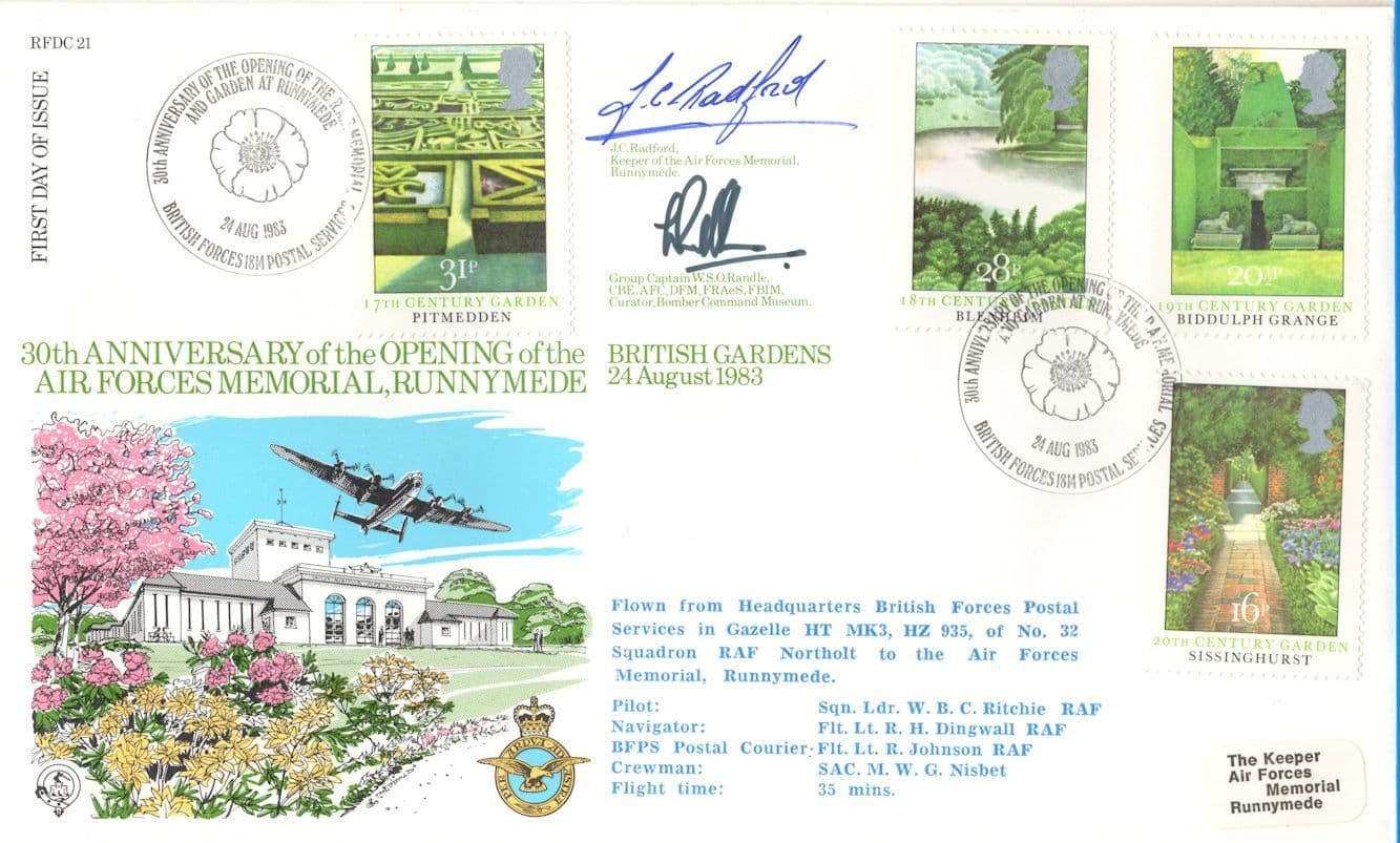 30th Anniversary Of Air Forces Memorial At Runnymede Hand Signed FDC