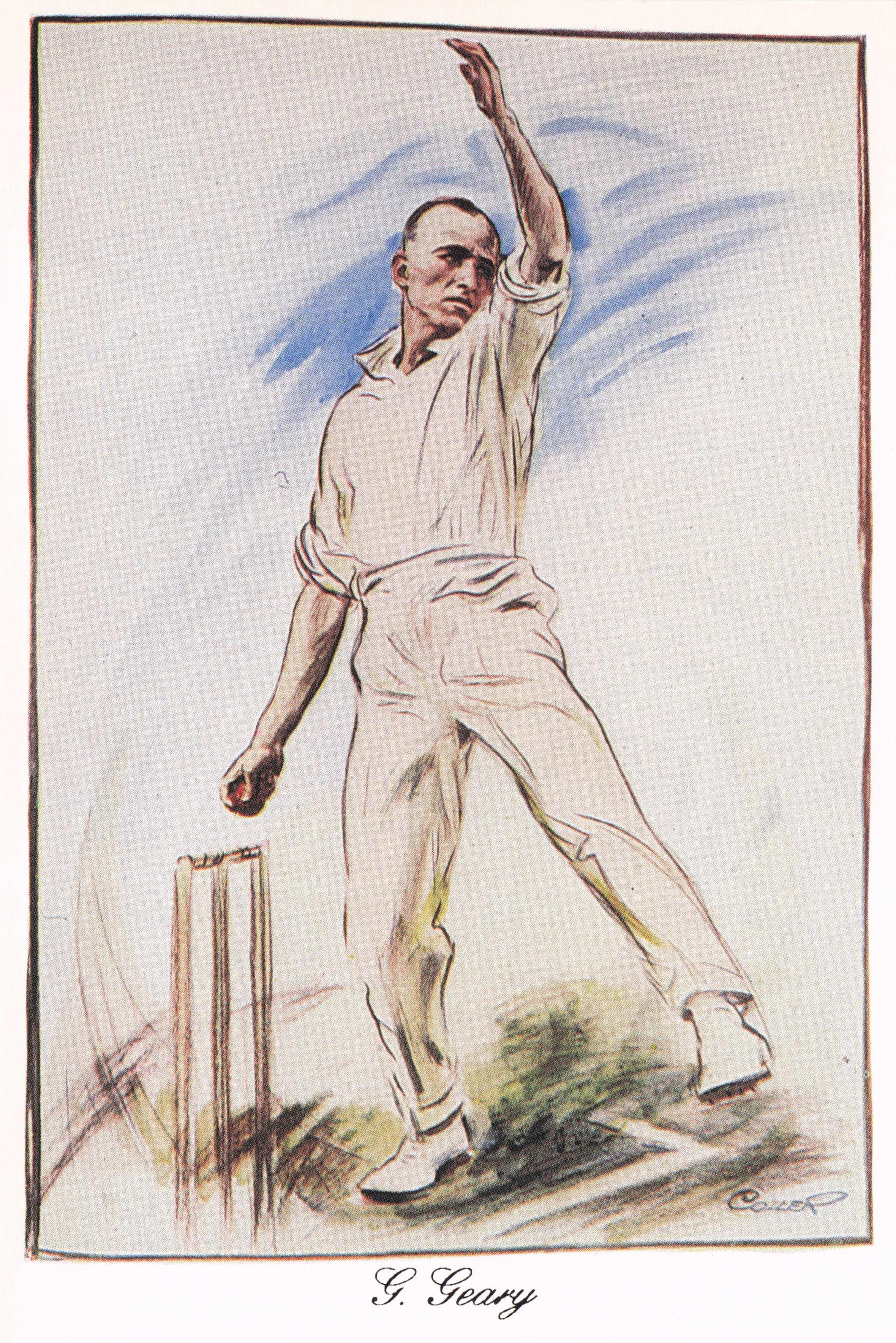 George Geary Leicester Cricket Team England Legend Painting Postcard