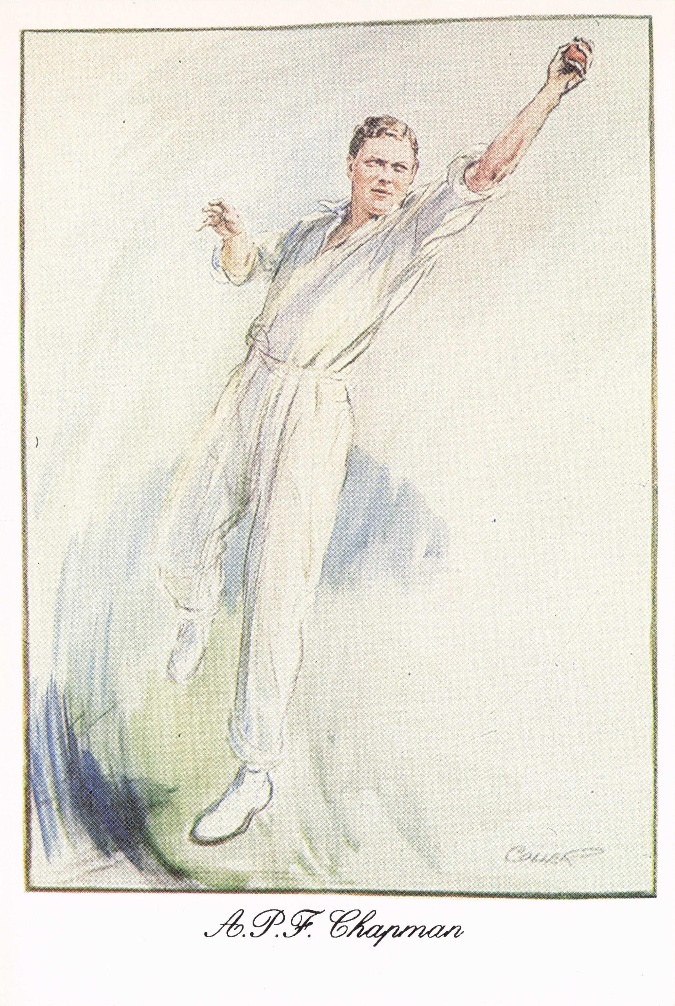 Arthur Percy Frank England Cricket Legend Kent Club Art Painting Postcard