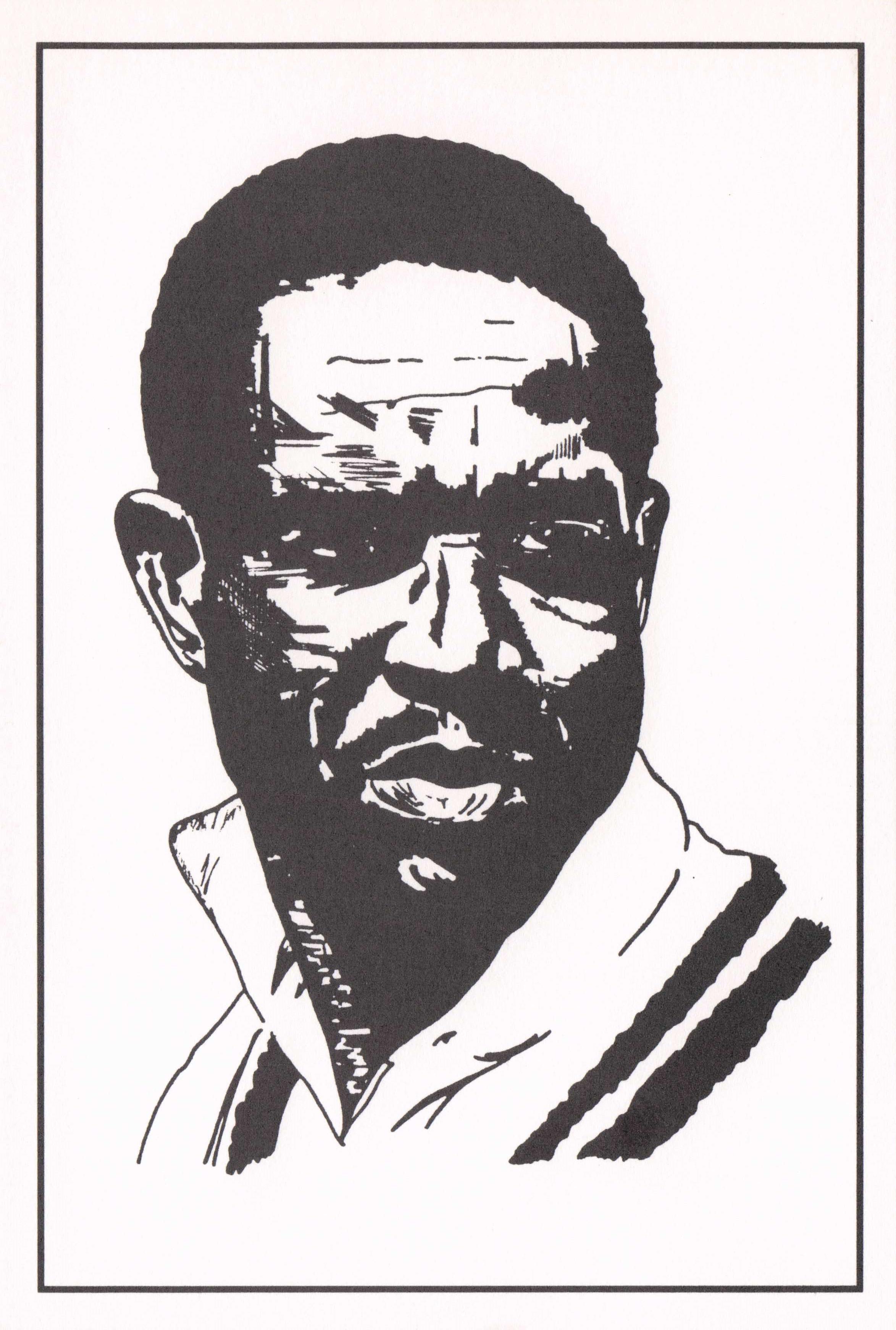 Frank Worrell Barbados Jamaica Cricketer Painting Drawing Art Postcard