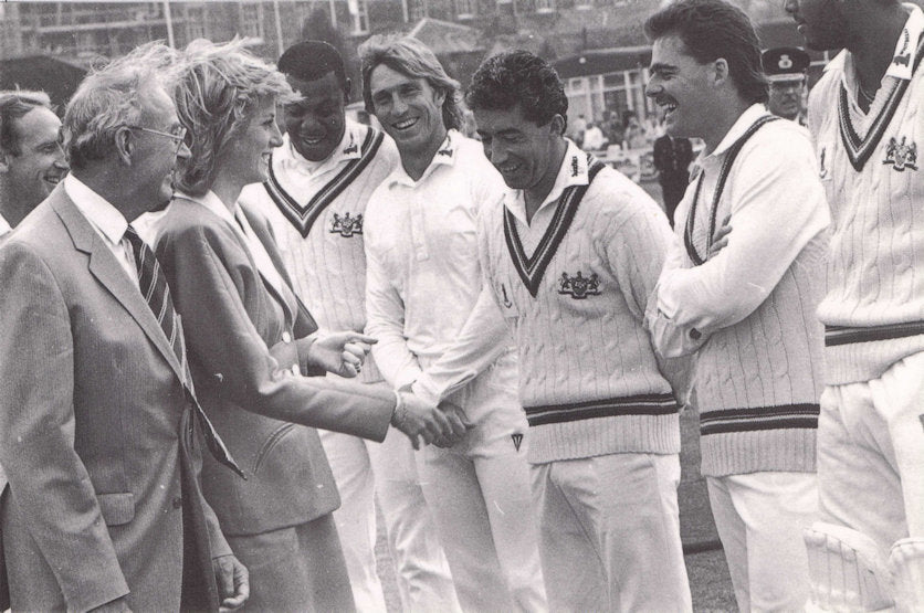 Princess Diana Visits Gloucester Cricket Club Rare Newspaper Photo Postcard