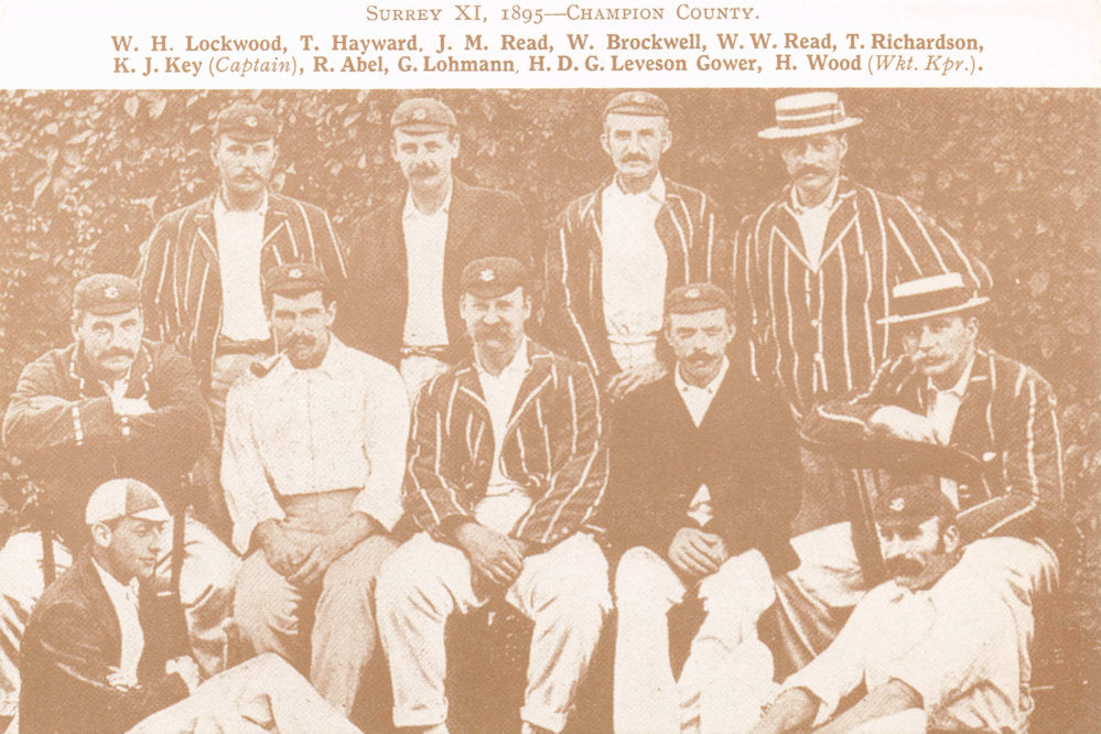 Surrey Victorian 1985 Cricket Team Tom Richardson Bobby Abel Photo Postcard