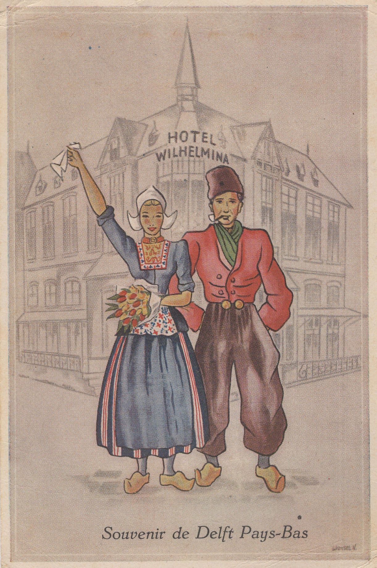 Hotel Wilhelmina Venlo Old Dutch Holland Postcard