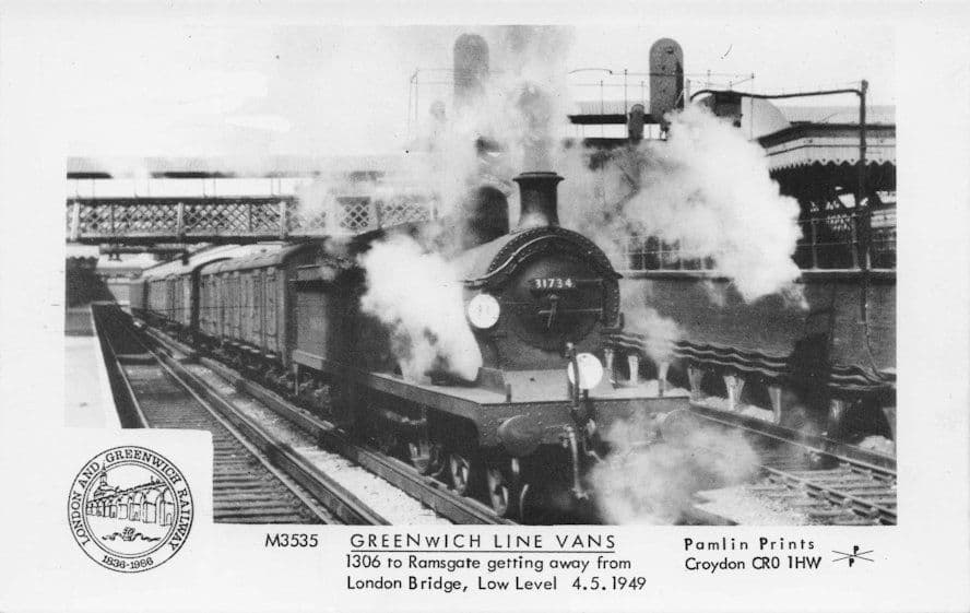 31734 Old Ramsgate Train Greenwich Line Van Pamlin Prints Railway RPC Postcard