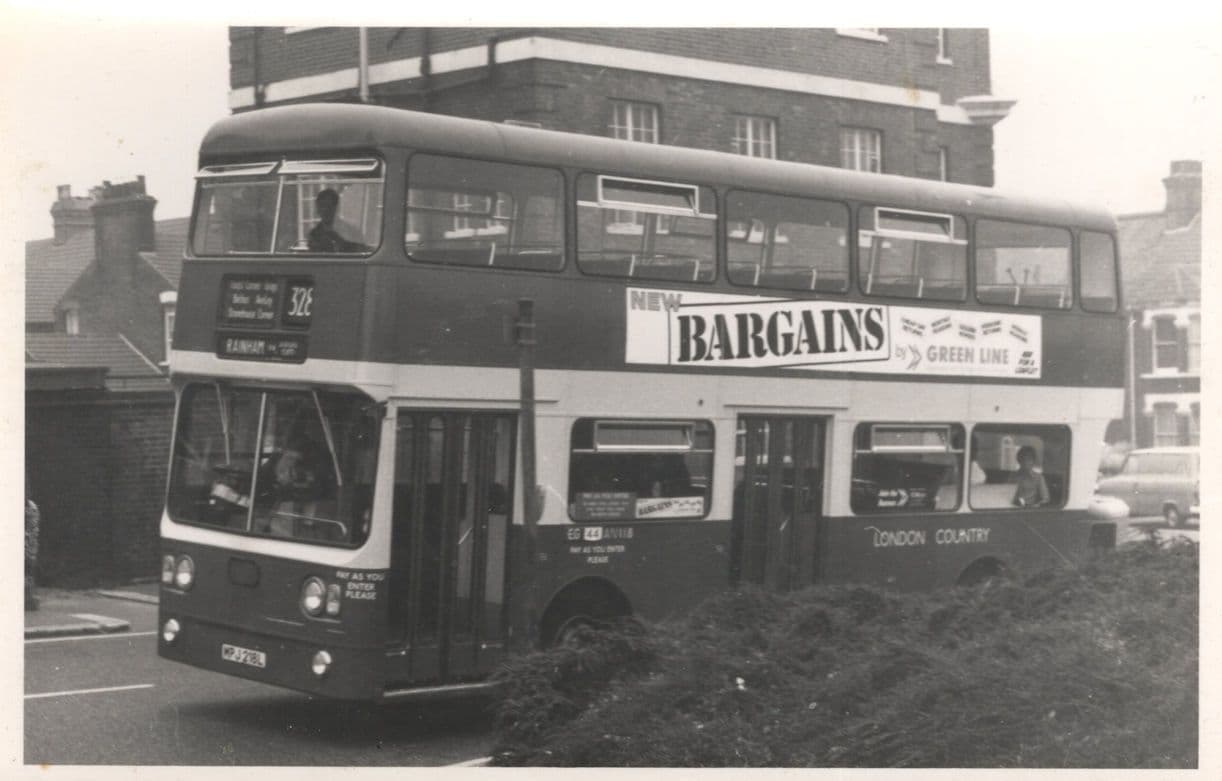 328 Old London County Bus To Rainham Kent Plain Back Postcard Photo
