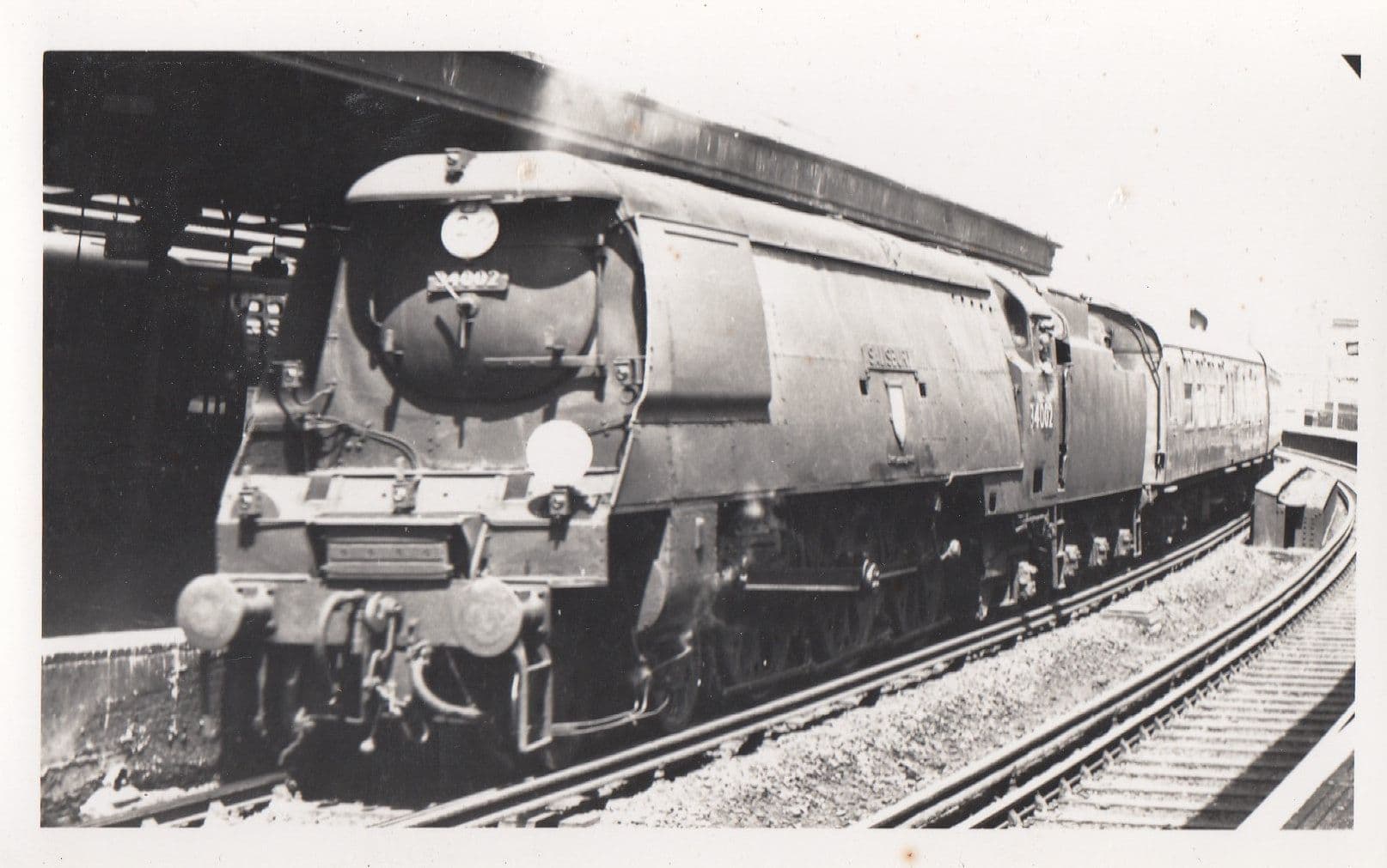 34002 Train At Vauxhall London Station in June 1966 Vintage Railway Photo
