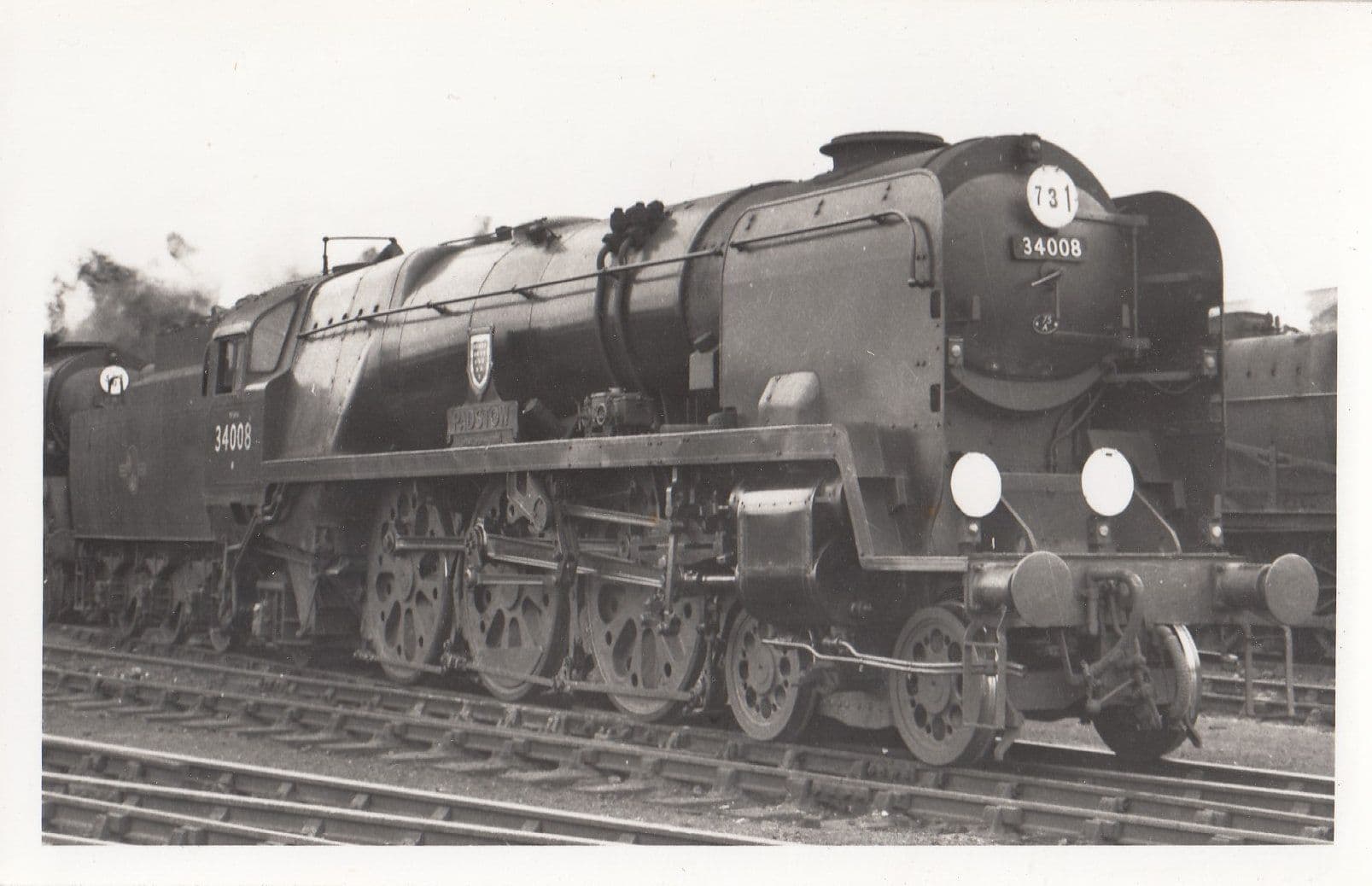34008 Train At Unidentified Station Vintage Railway Photo