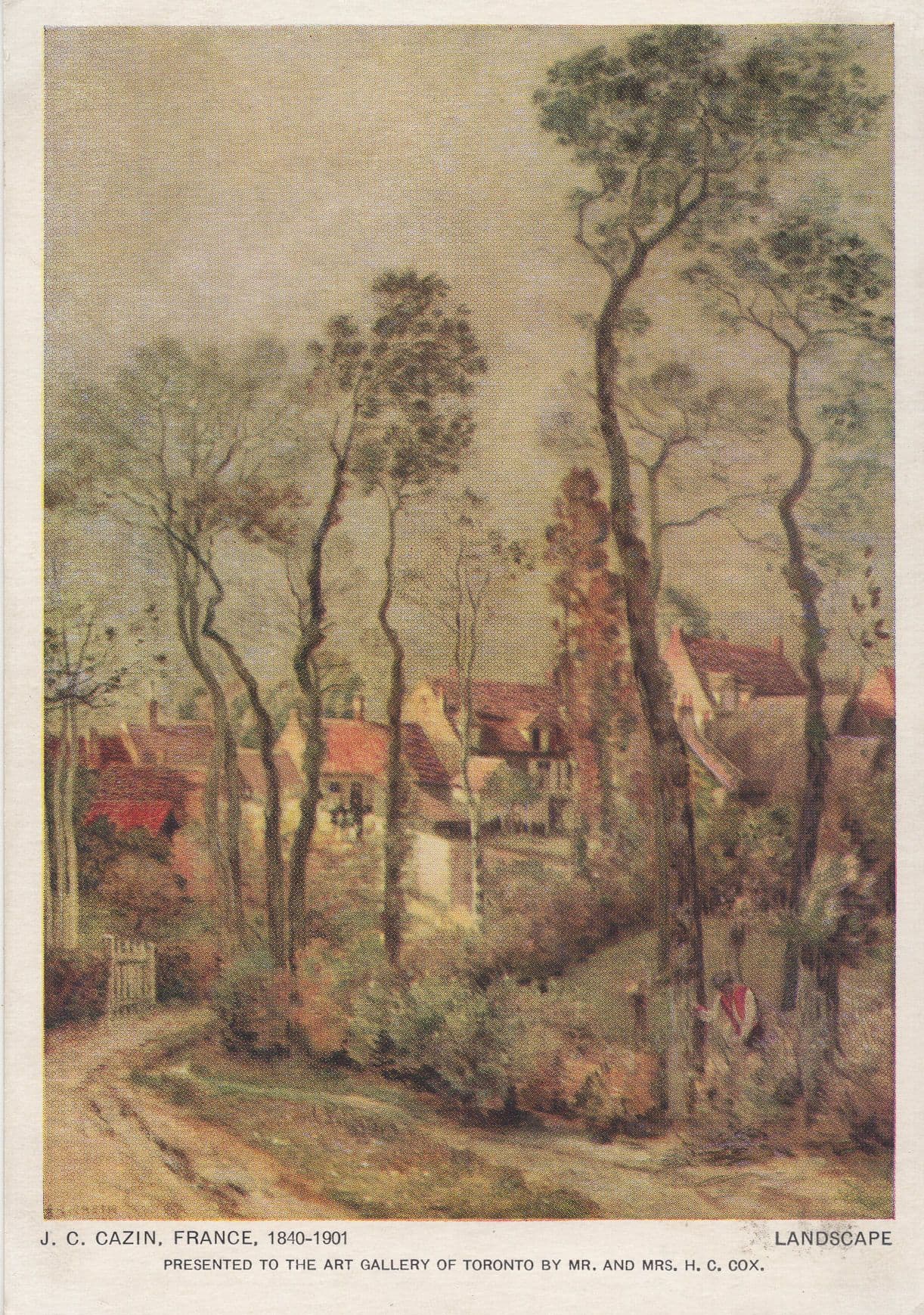 JC Cazin Victorian France in 1840 Toronto Painting Postcard