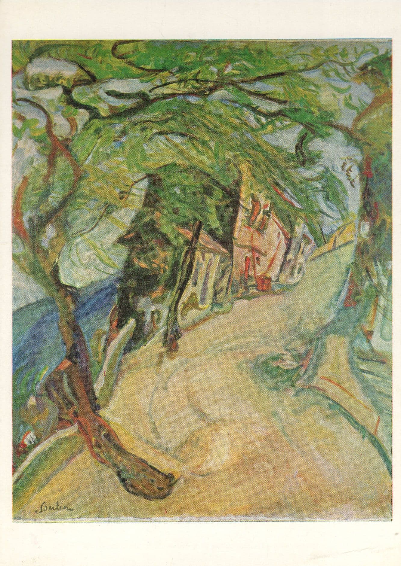 Chaim Soutine The Road Up The Hill French Painting Postcard