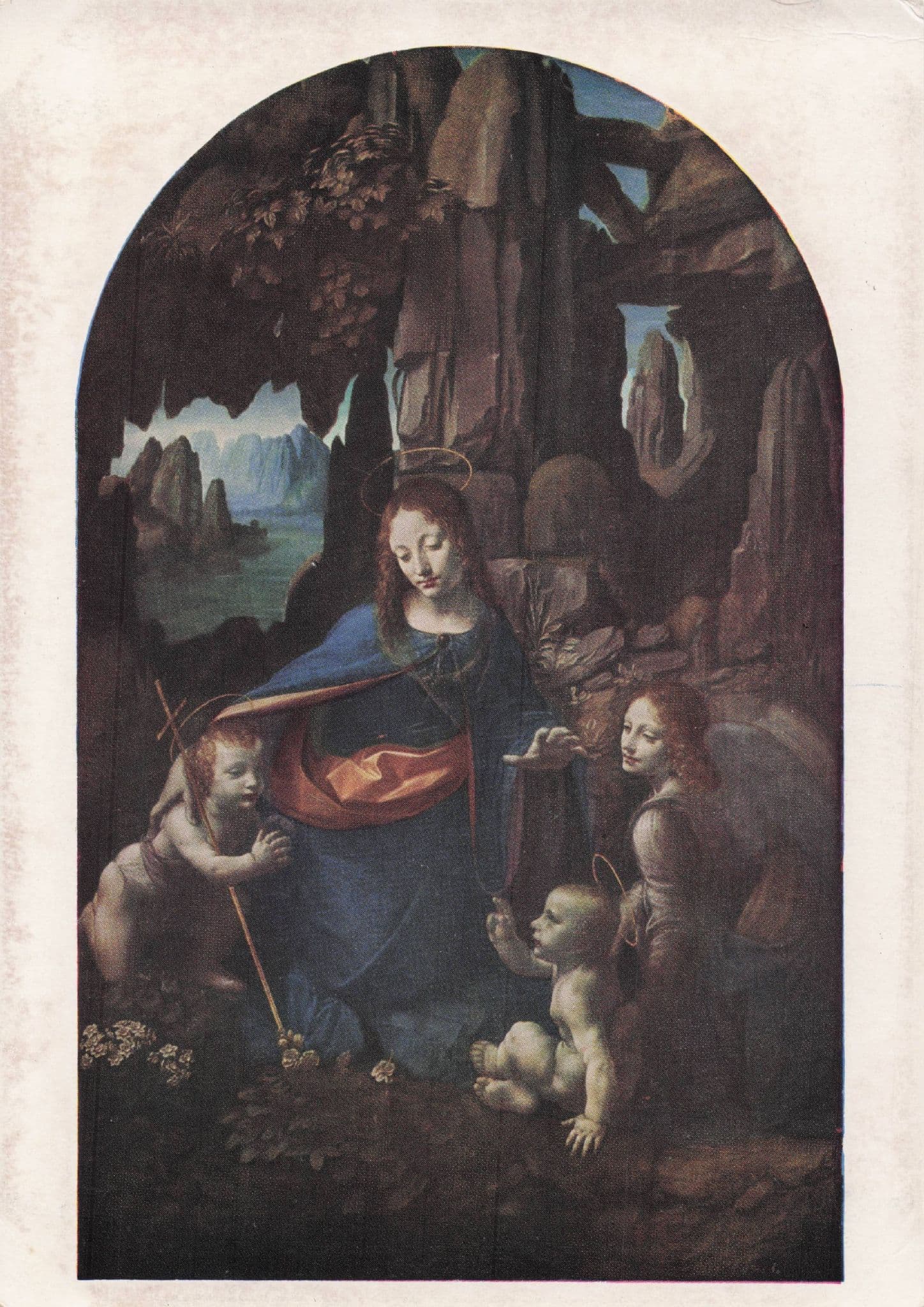 Leonardo Da Vinci The Virgin Of The Rocks London Gallery Painting Postcard