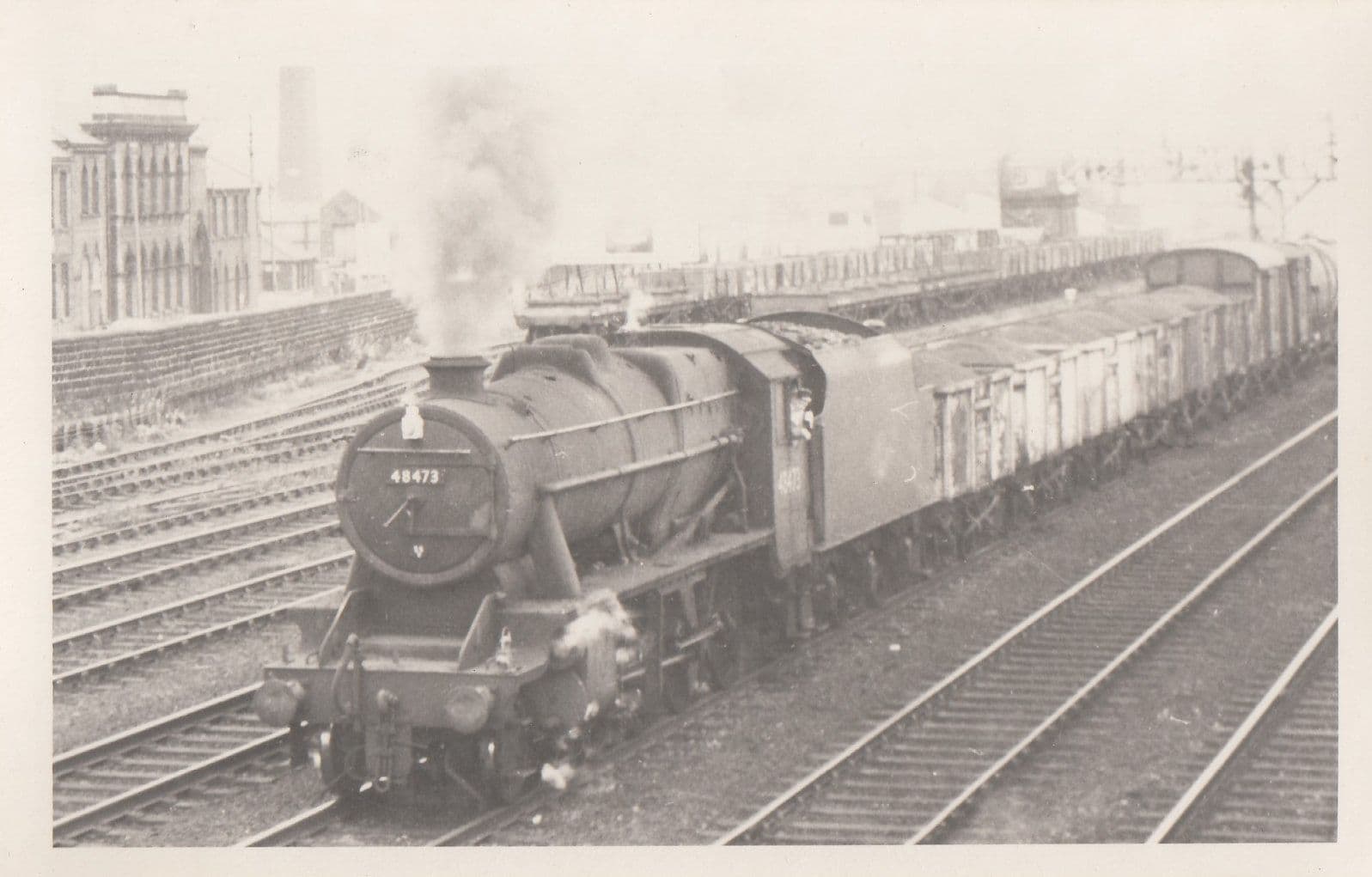 48473 Train At Leeds Station in 1966 Vintage Railway Photo