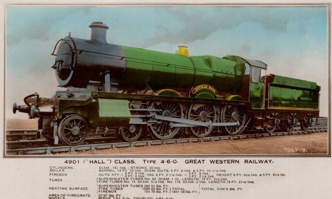 4901 Hall Class Type 4-6-0 GWR Real Photo Train Old Postcard
