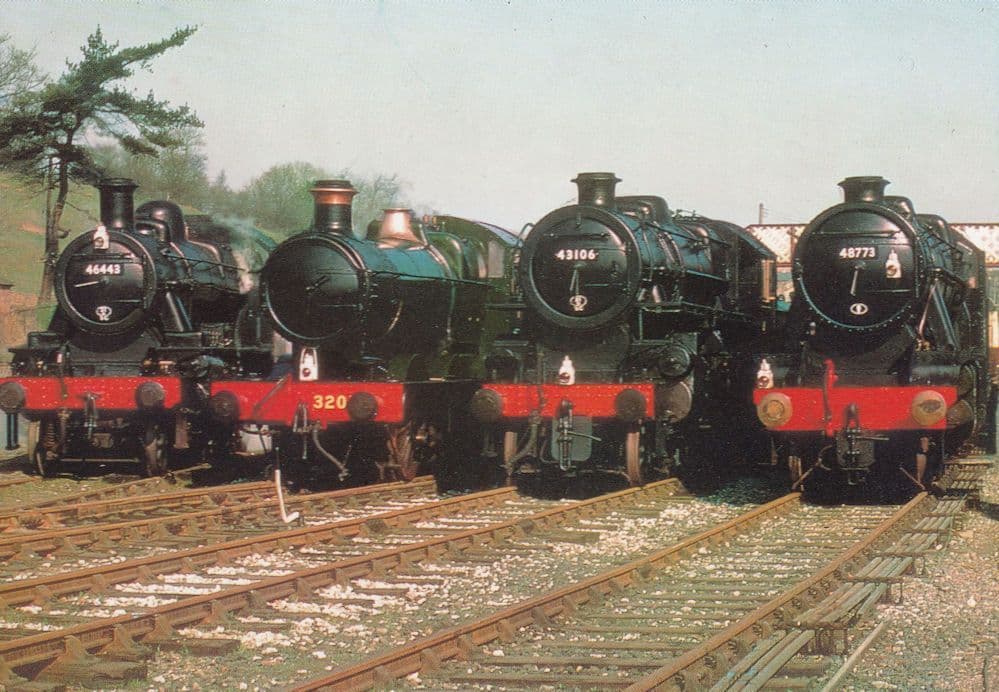 4x Severn Valley Steam Train s at Bridgnorth in 1969 Postcard
