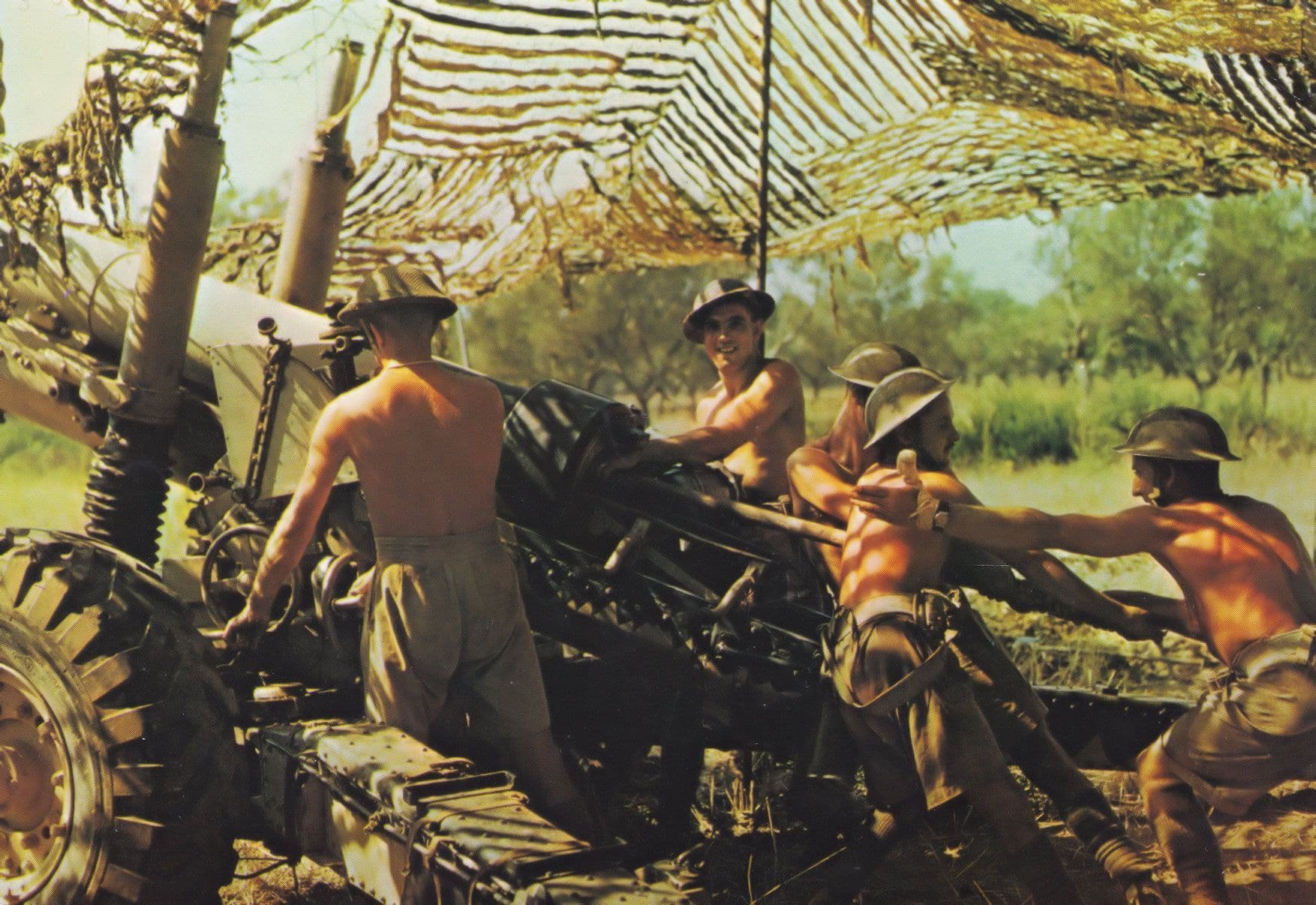 5.5 Inch Gun Camouflage Netting 1943 WW2 Military Postcard
