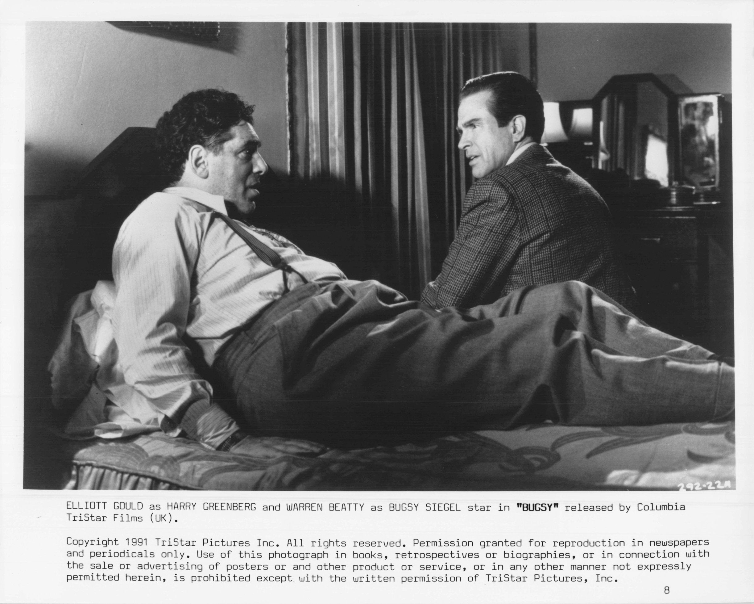 Elliott Gould Warren Beatty in Bugsy Film 1991 Launch Press Media Photo