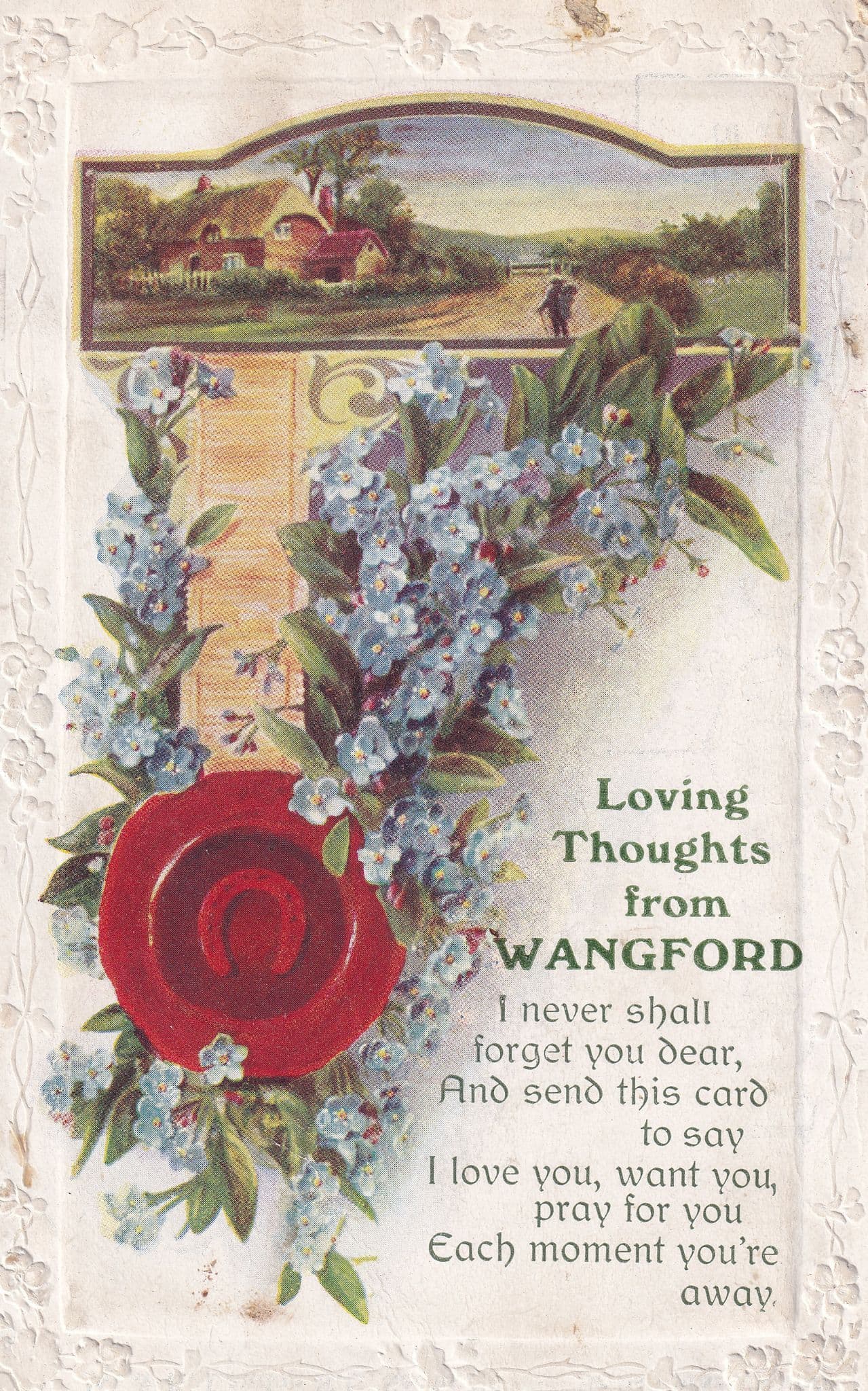 Loving Thoughts from Wangford Suffolk Antique Postcard
