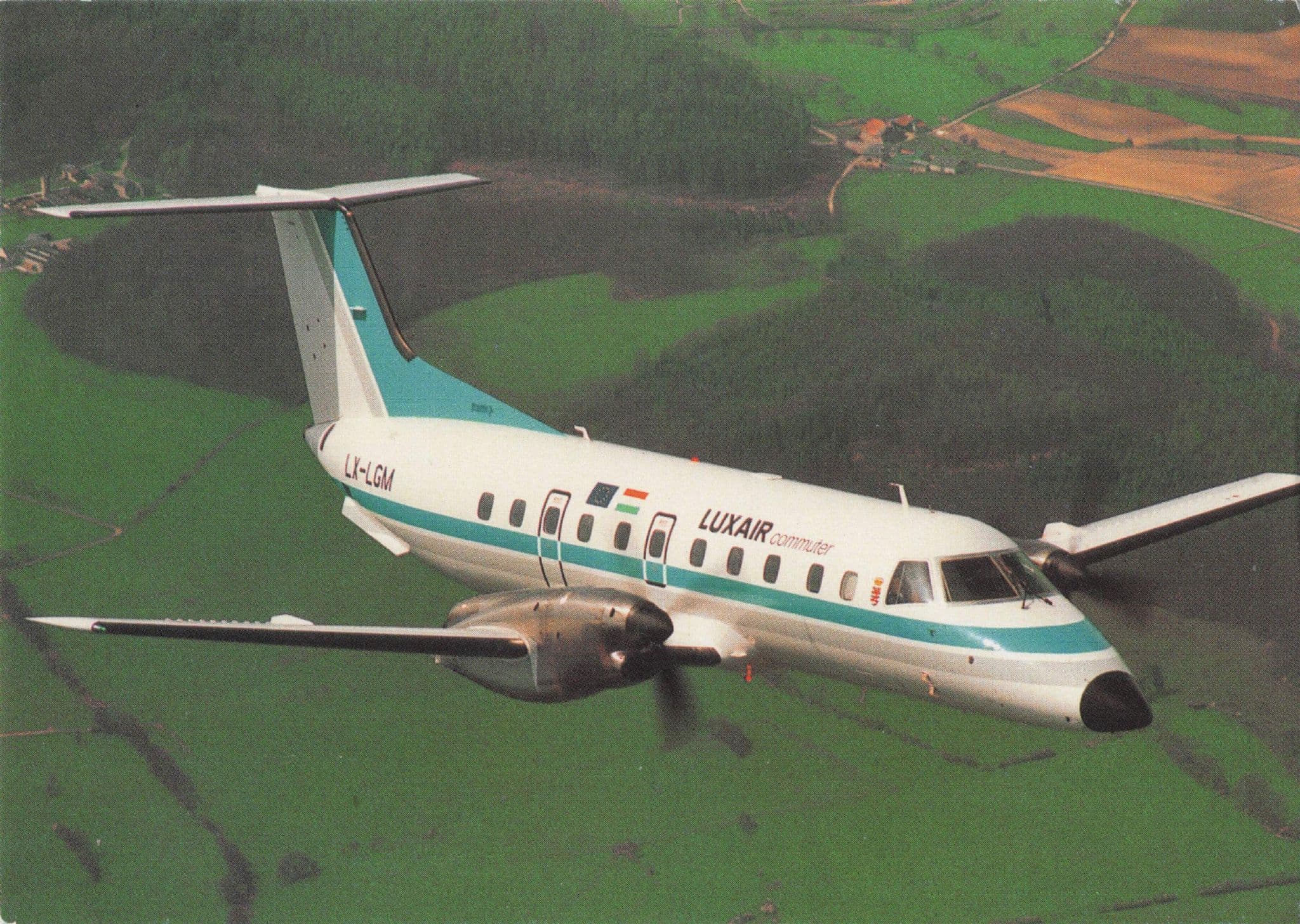 Luxair Embraer EMB 120 Boeing Brasilia Airline Issue Plane Postcard