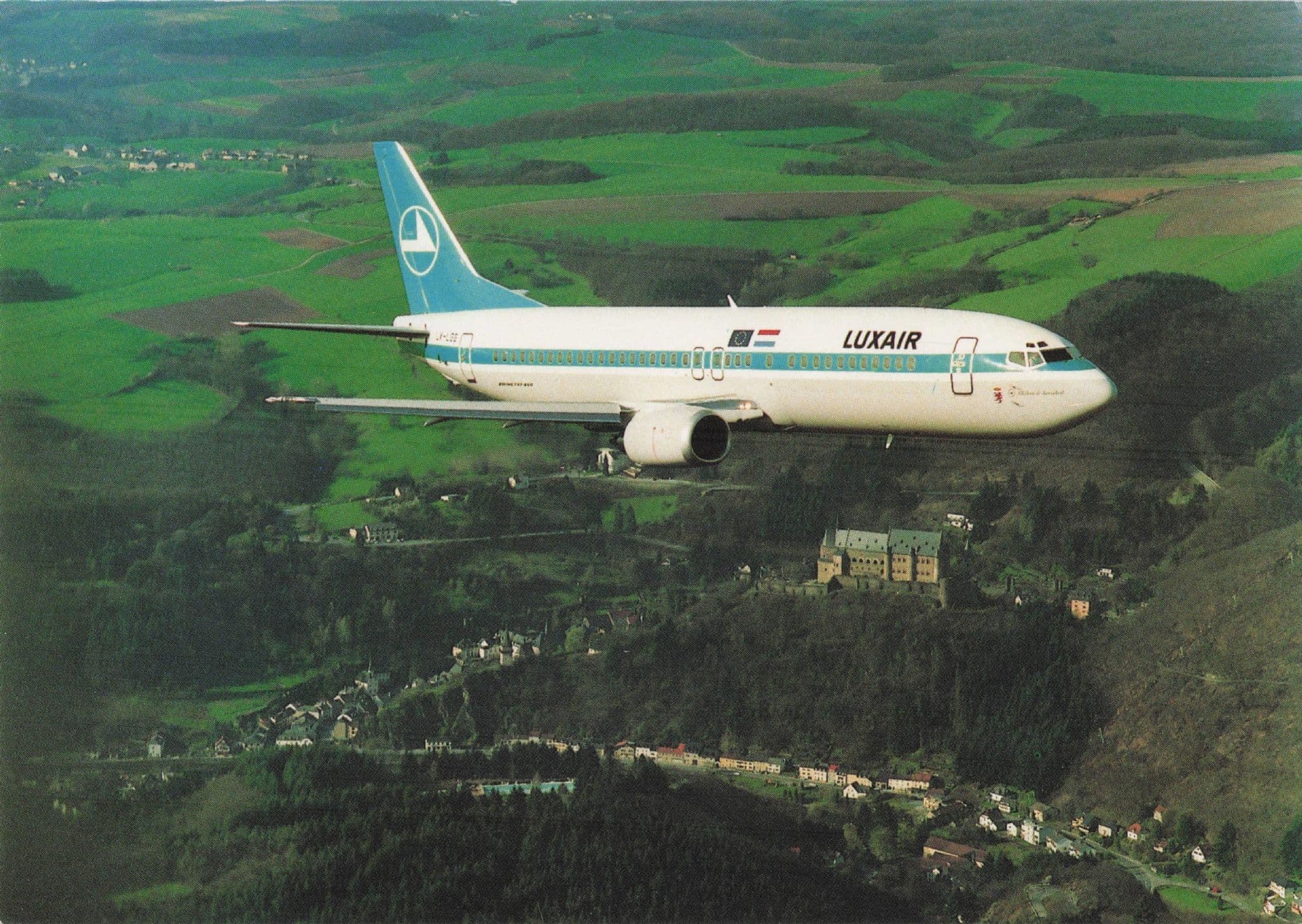 Luxair Embraer EMB 120 Boeing Plane Airline Advertising Postcard