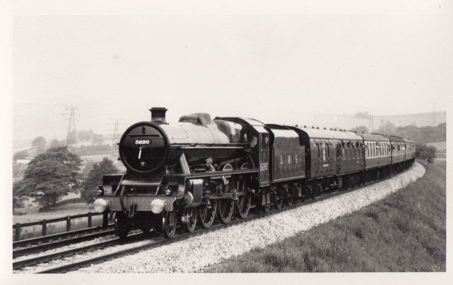 5690 Train At Gowhole Station in 1974 Vintage Railway Photo