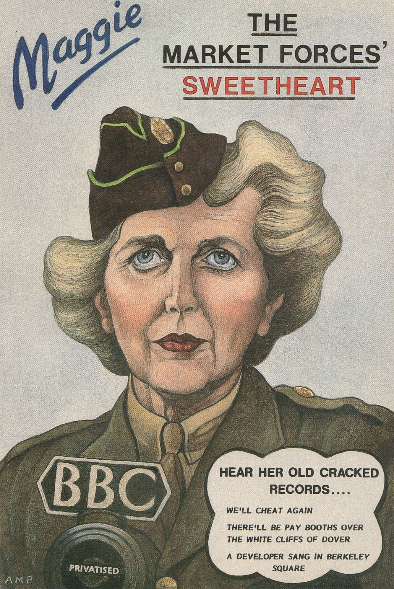 Margaret Thatcher as BBC WW2 Vera Lynn Sweetheart Postcard