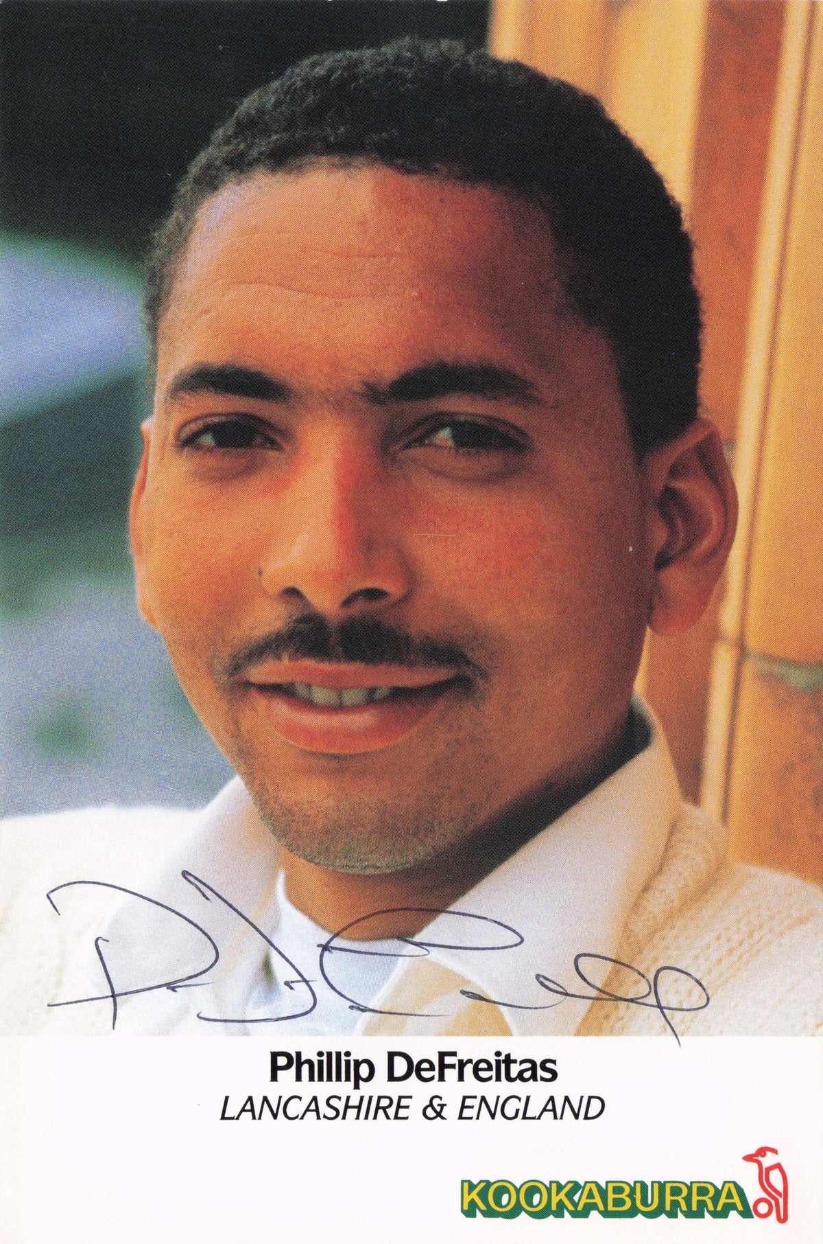 Phillip DeFreitas Lancashire England Kookaburra Cricket Hand Signed Photo