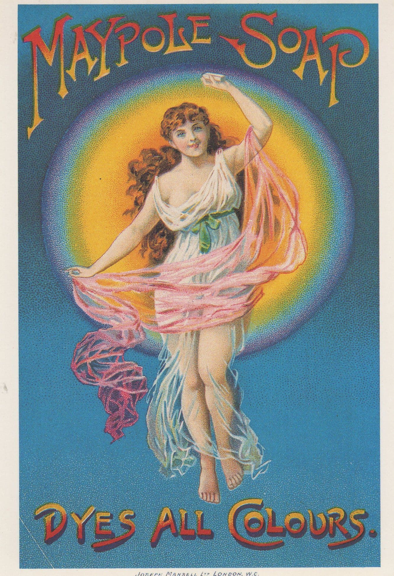 Maypole Soap Dyes All Colours Glamour Girl Advertising Postcard