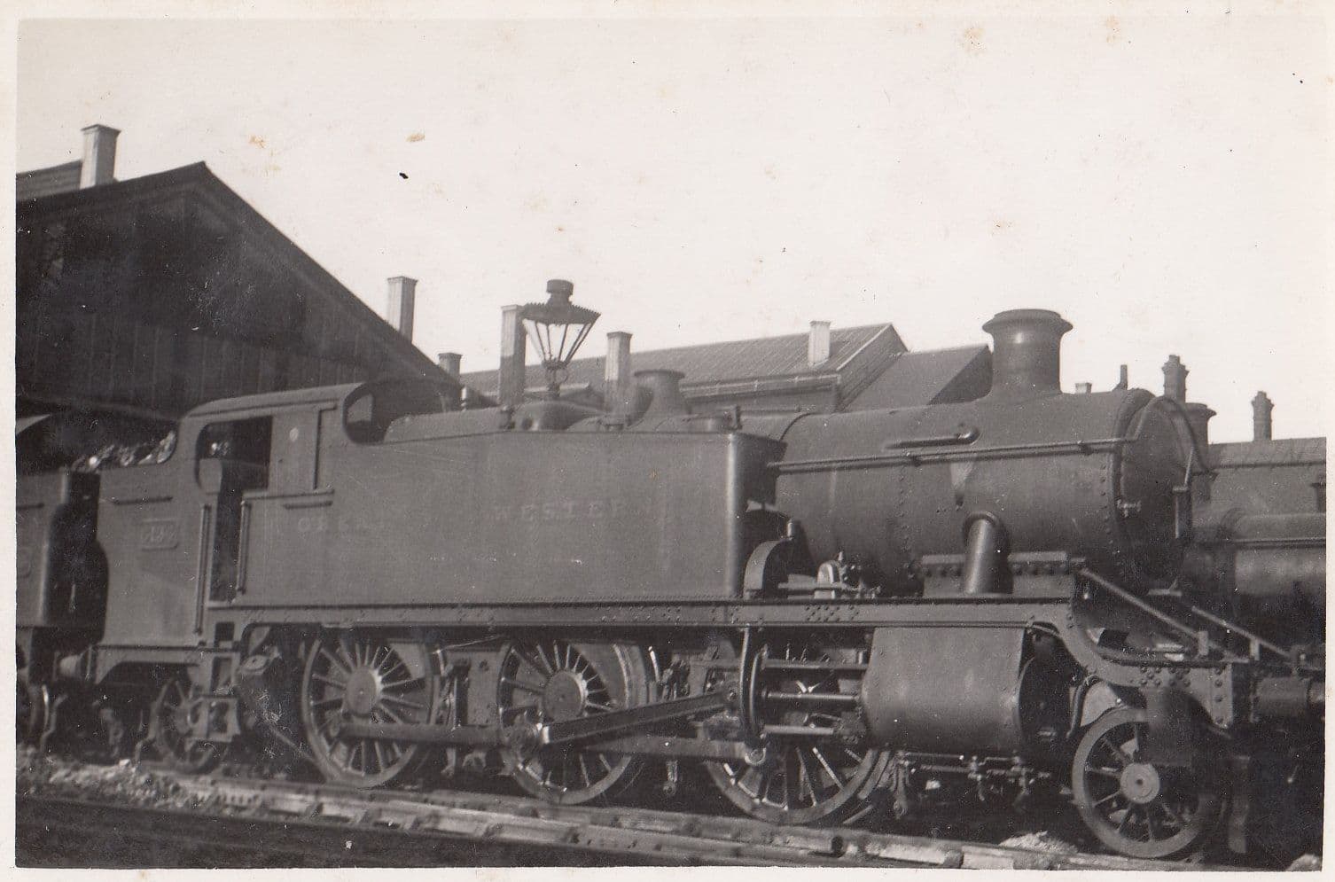 6154 Train at Swindon Class 2-6-2T Real Photo Railway Postcard