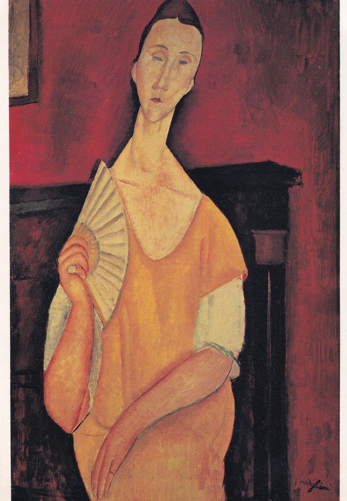 Modigliani Femme De Eventail Italian Painting Japanese Postcard