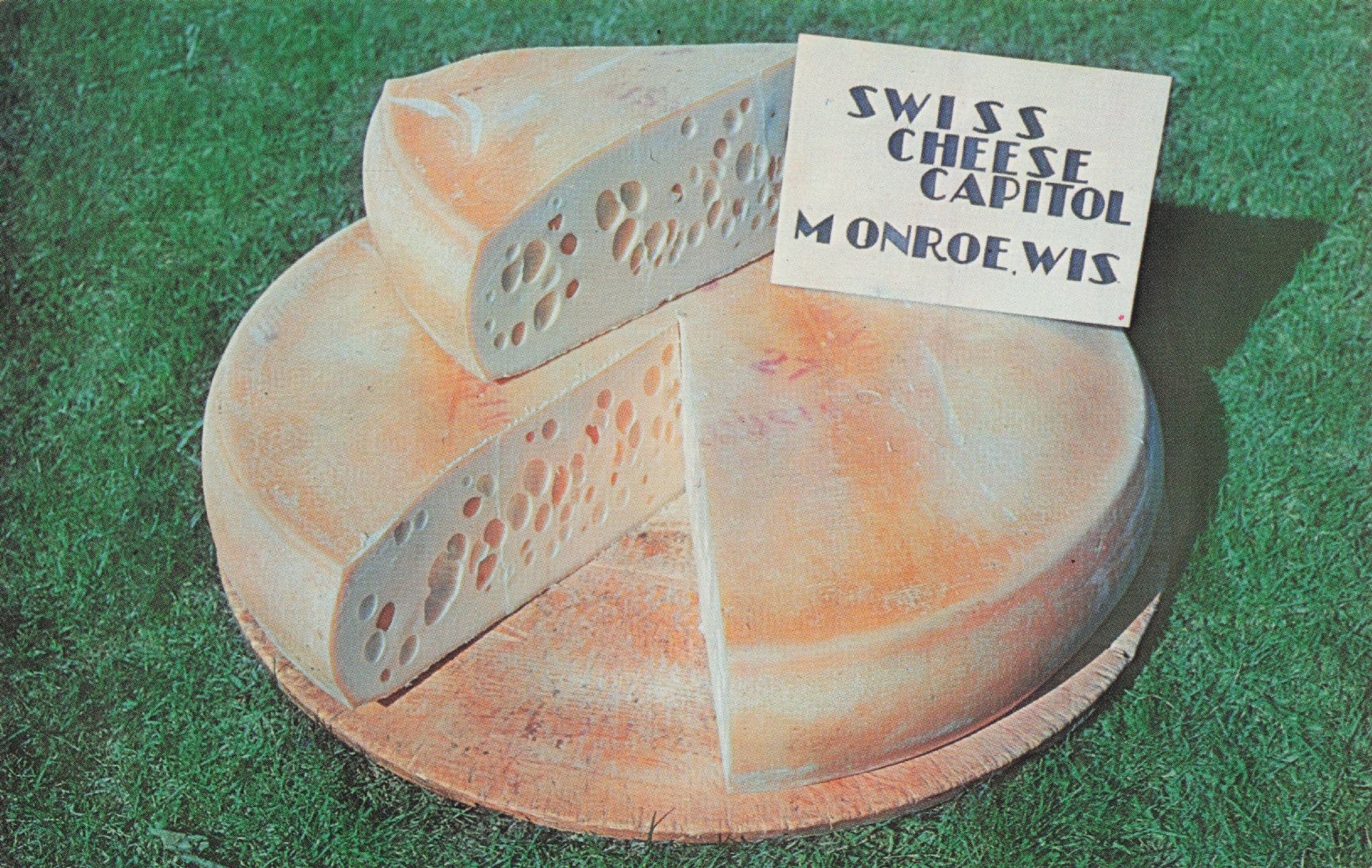 Monroe Wisconsin Swiss Cheese Cake Capital USA Postcard