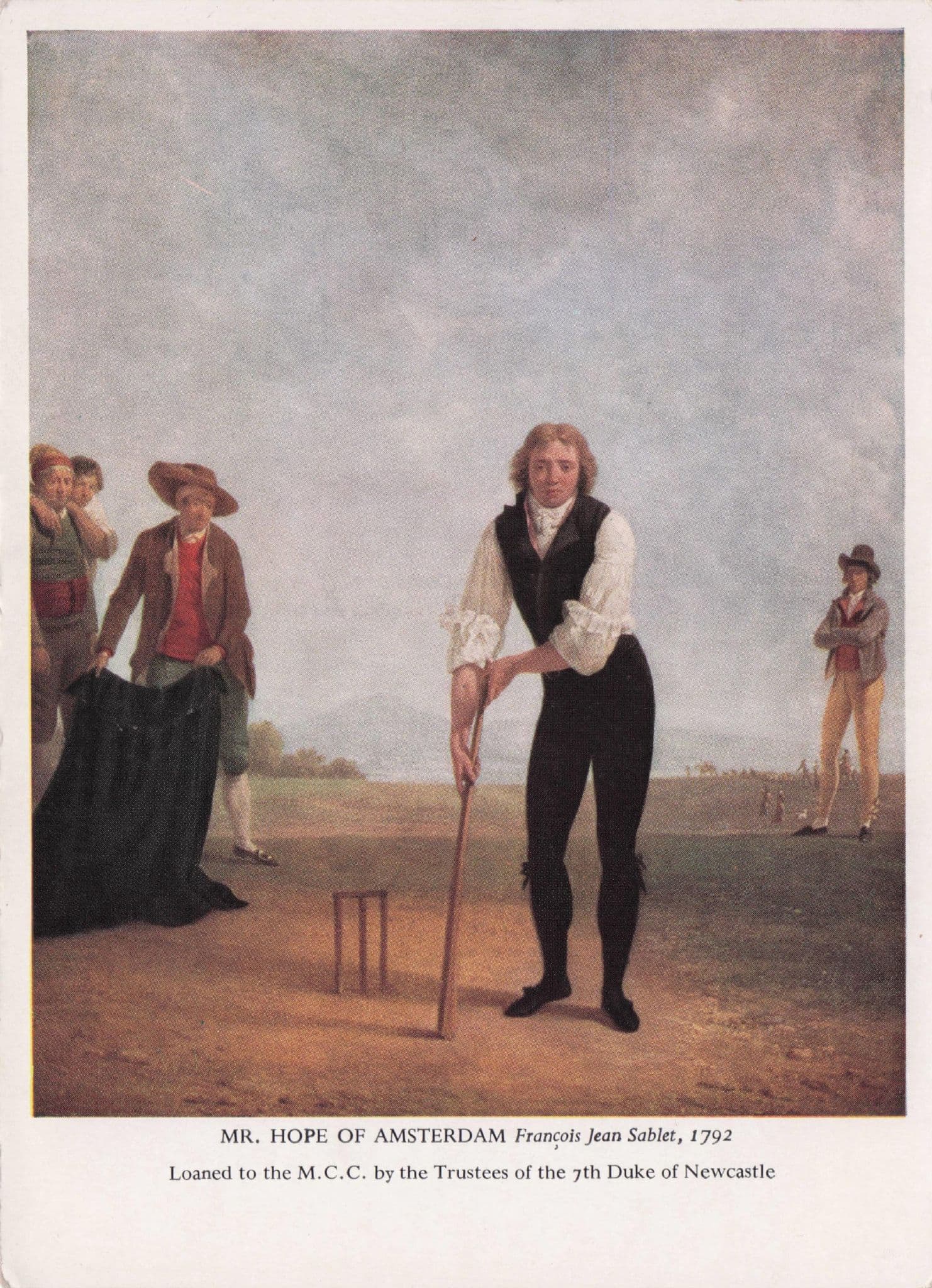 Mr Hope Of Amsterdam 1700s Francois Sablet Cricket Painting Postcard