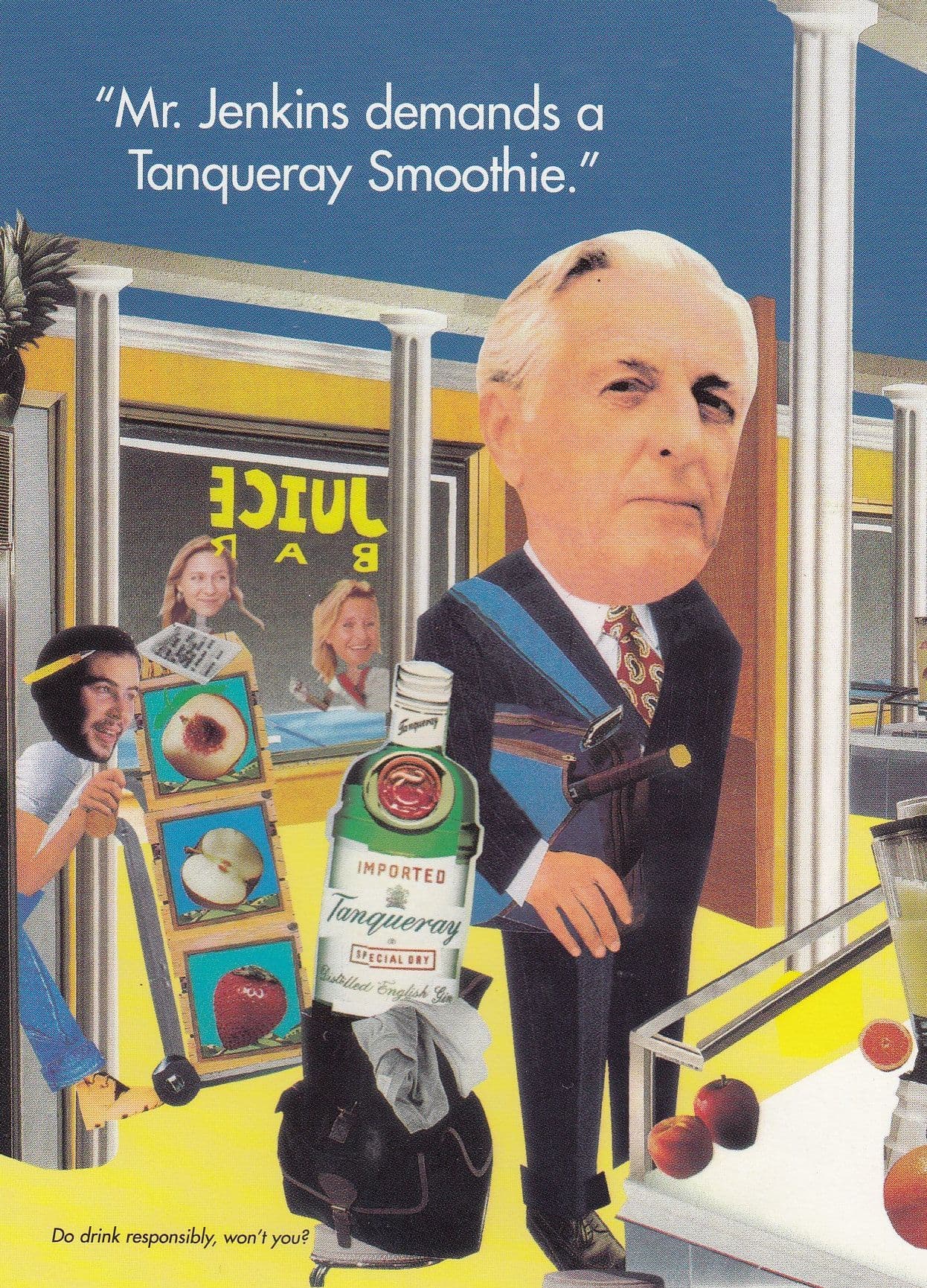 Mr Jenkins Demands A Tanqueray Smoothie Gin Advertising Postcard
