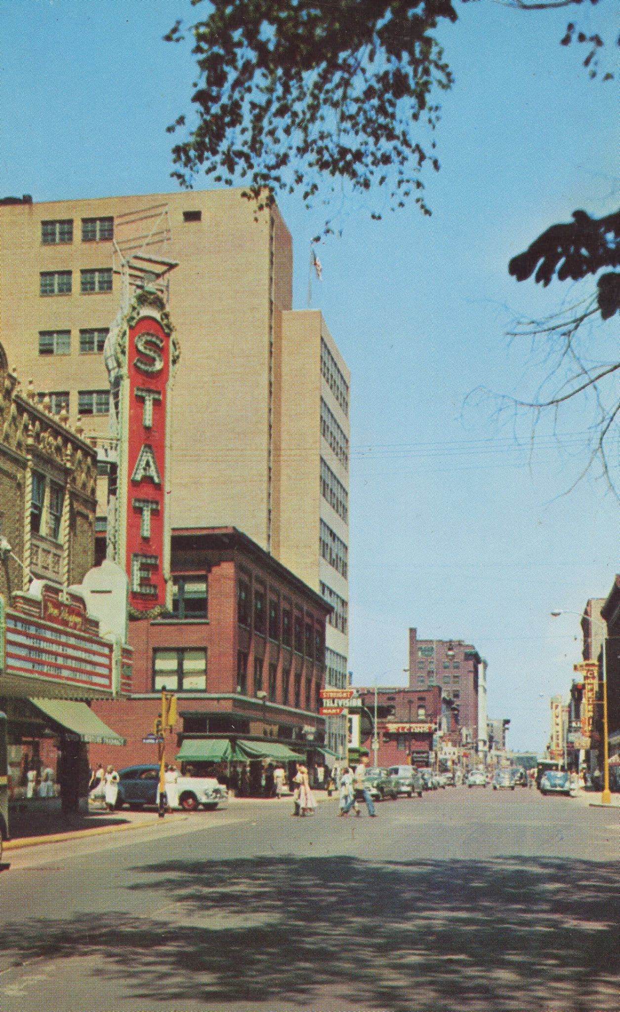 North Burdick Street Kalamazoo Michigan 1950s USA Postcard