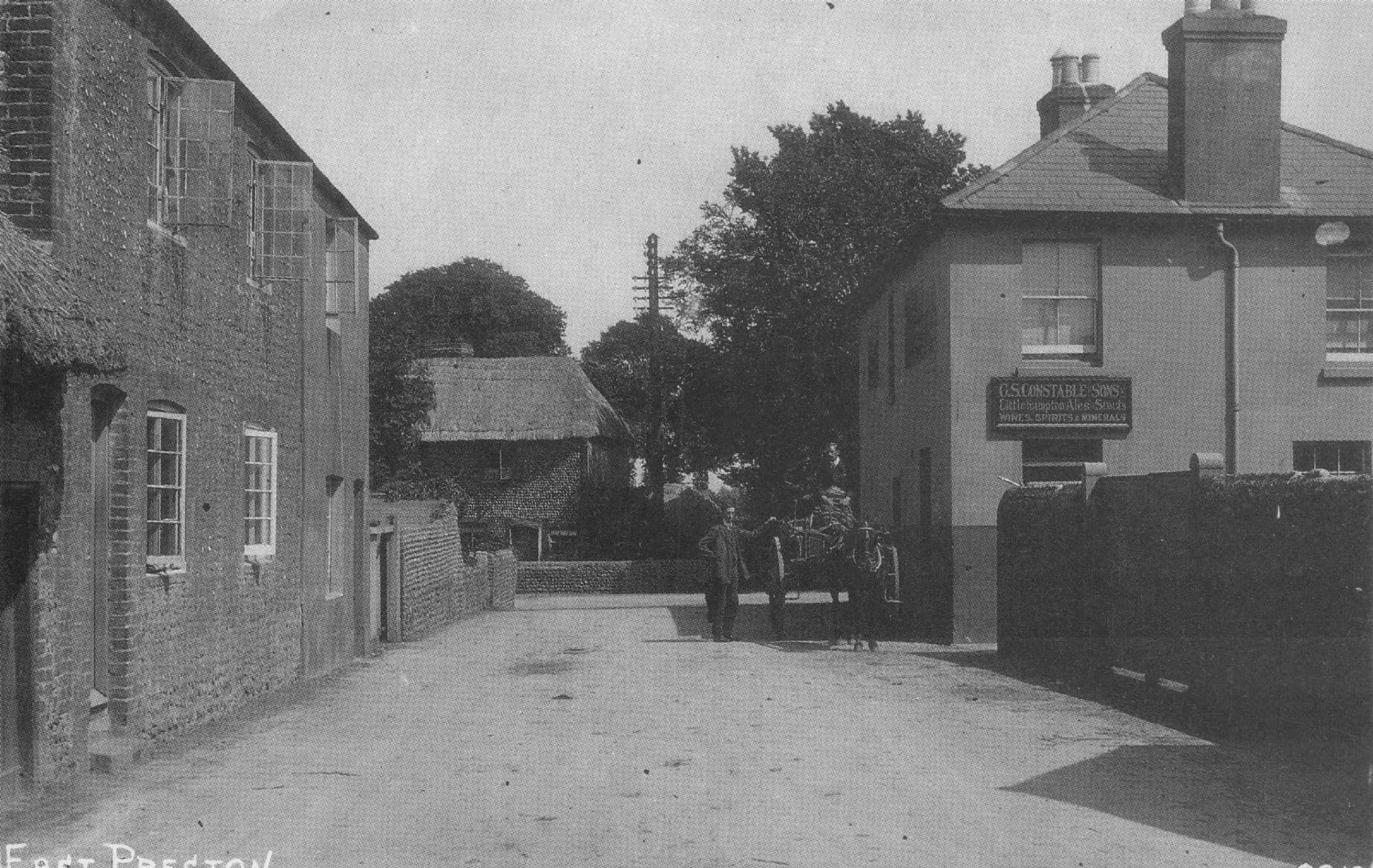 North Lane Cottages WW1 The Street East Preston Sussex Postcard
