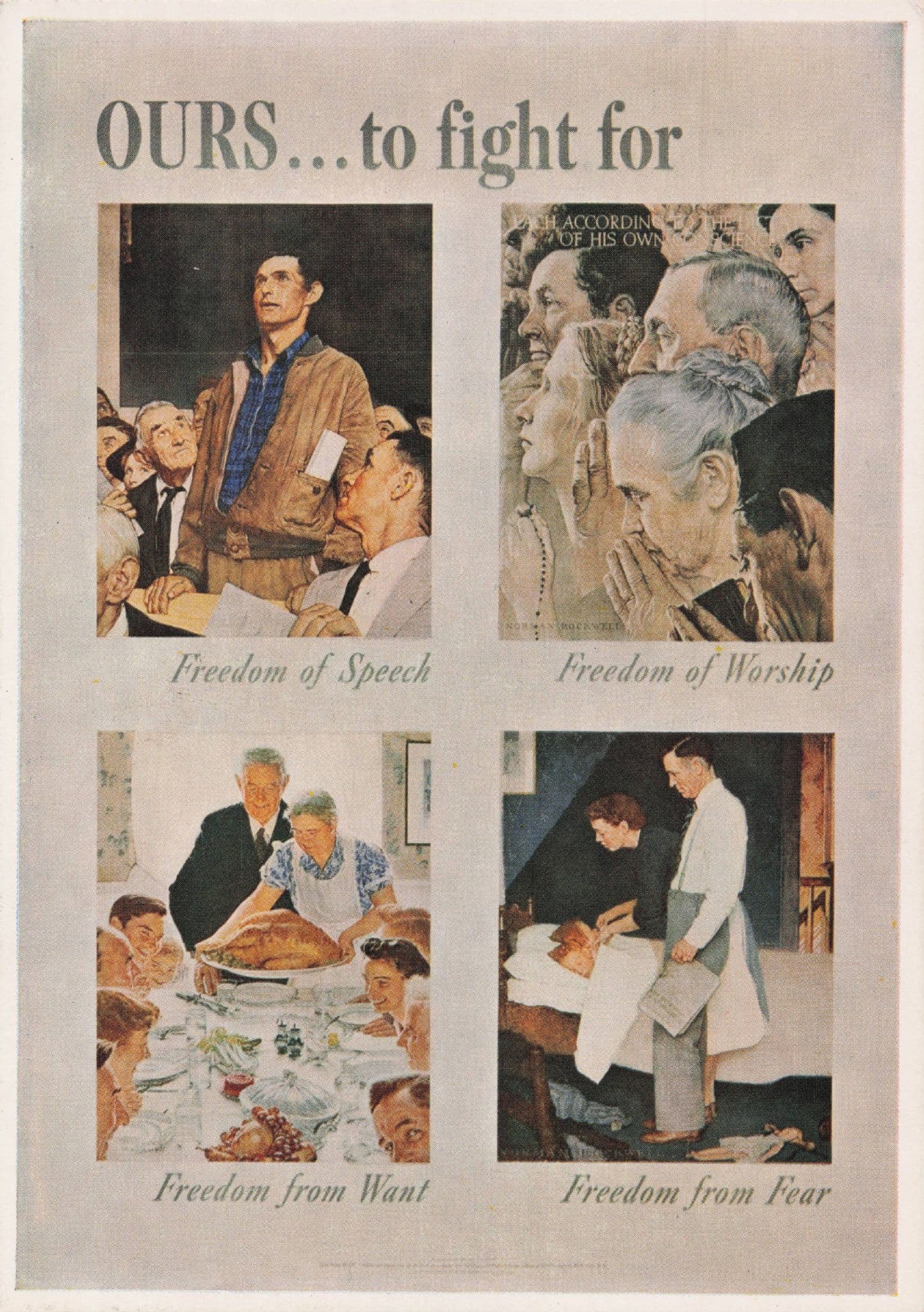 Ours To Fight For Freedom Of Speech War Military Painting Postcard