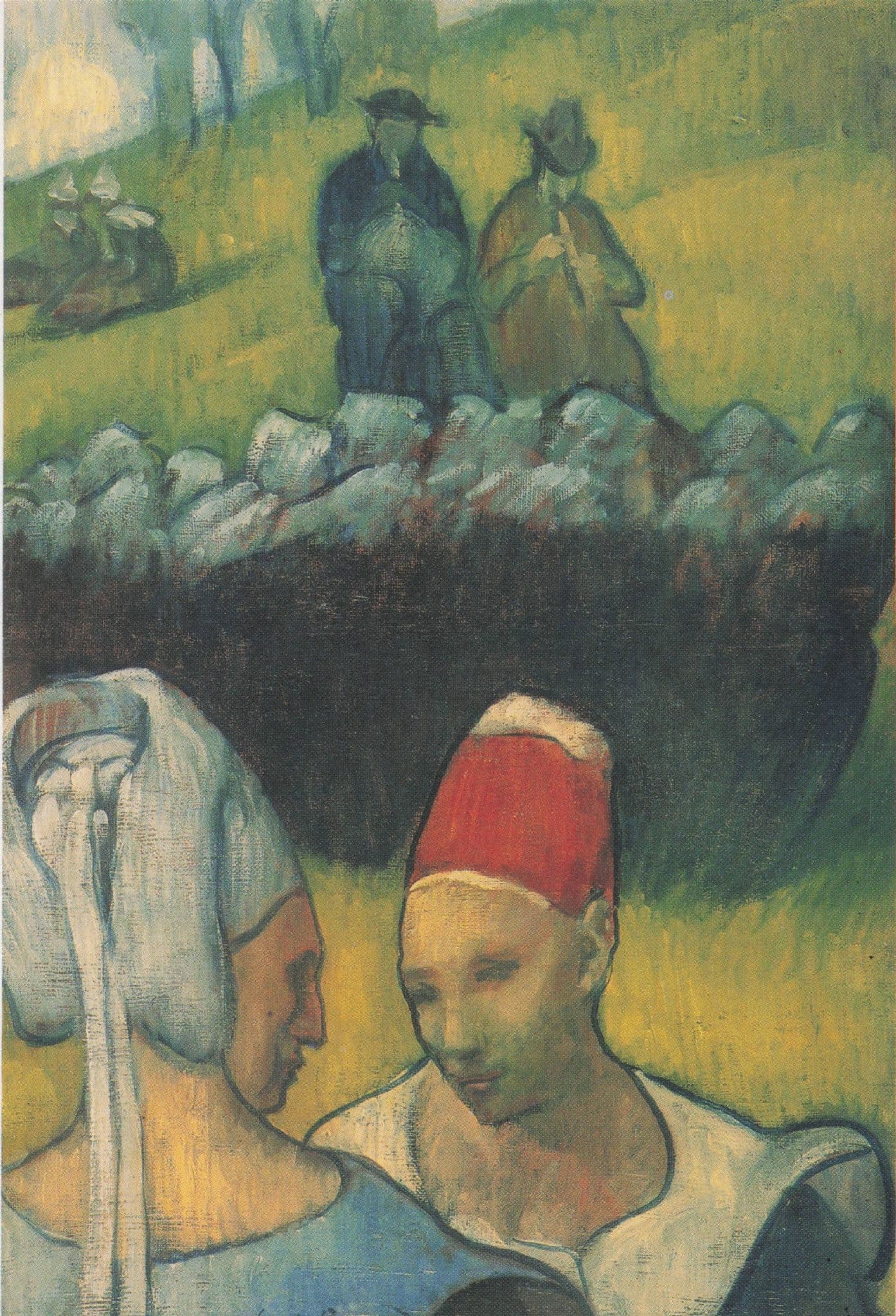 Emile Bernard Etude De Bretonnes Painting Postcard
