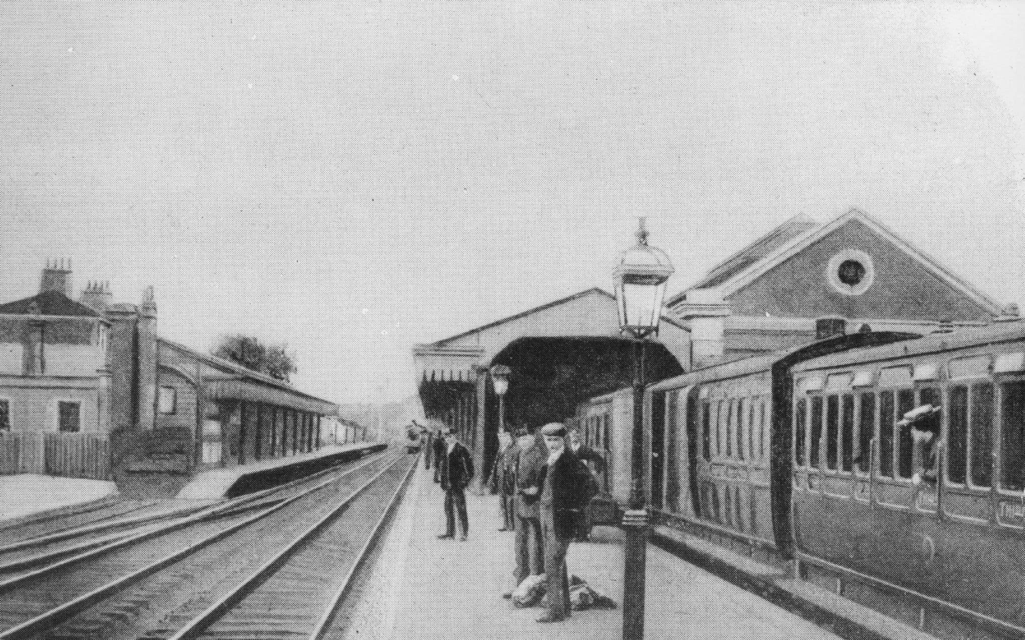 Passenger Platform in 1910 Haywards Heath Railway Station Sussex Postcard