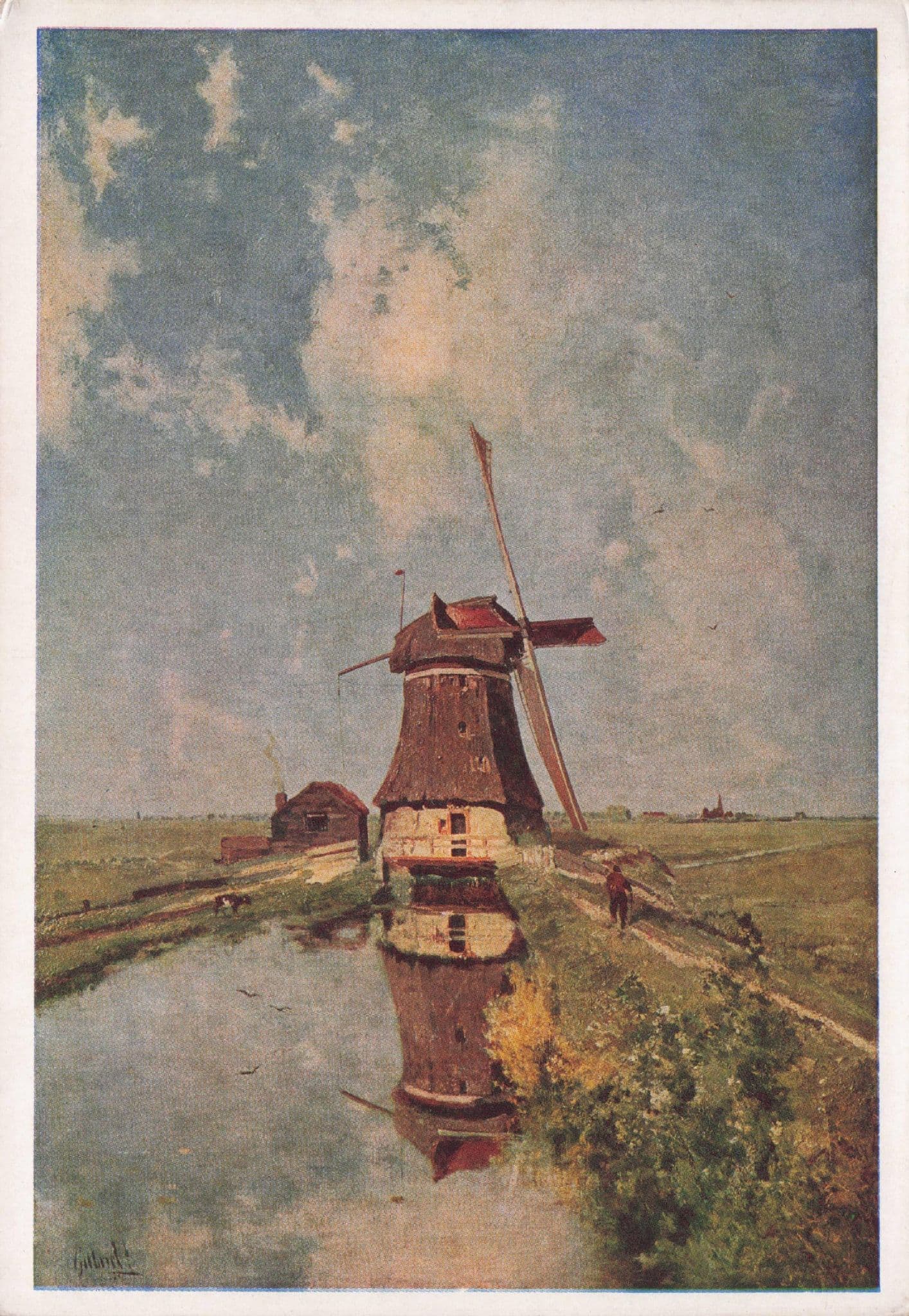 Paul Gabriel In July In De Maand Juli Vintage Painting Postcard