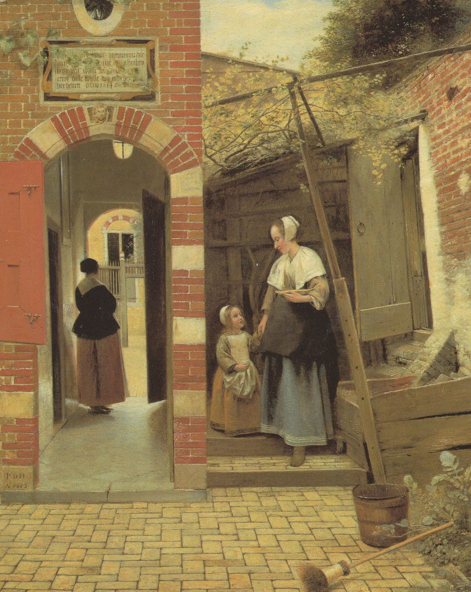 Pieter De Hooch The Courtyard Of The House Of Dolls Painting Postcard