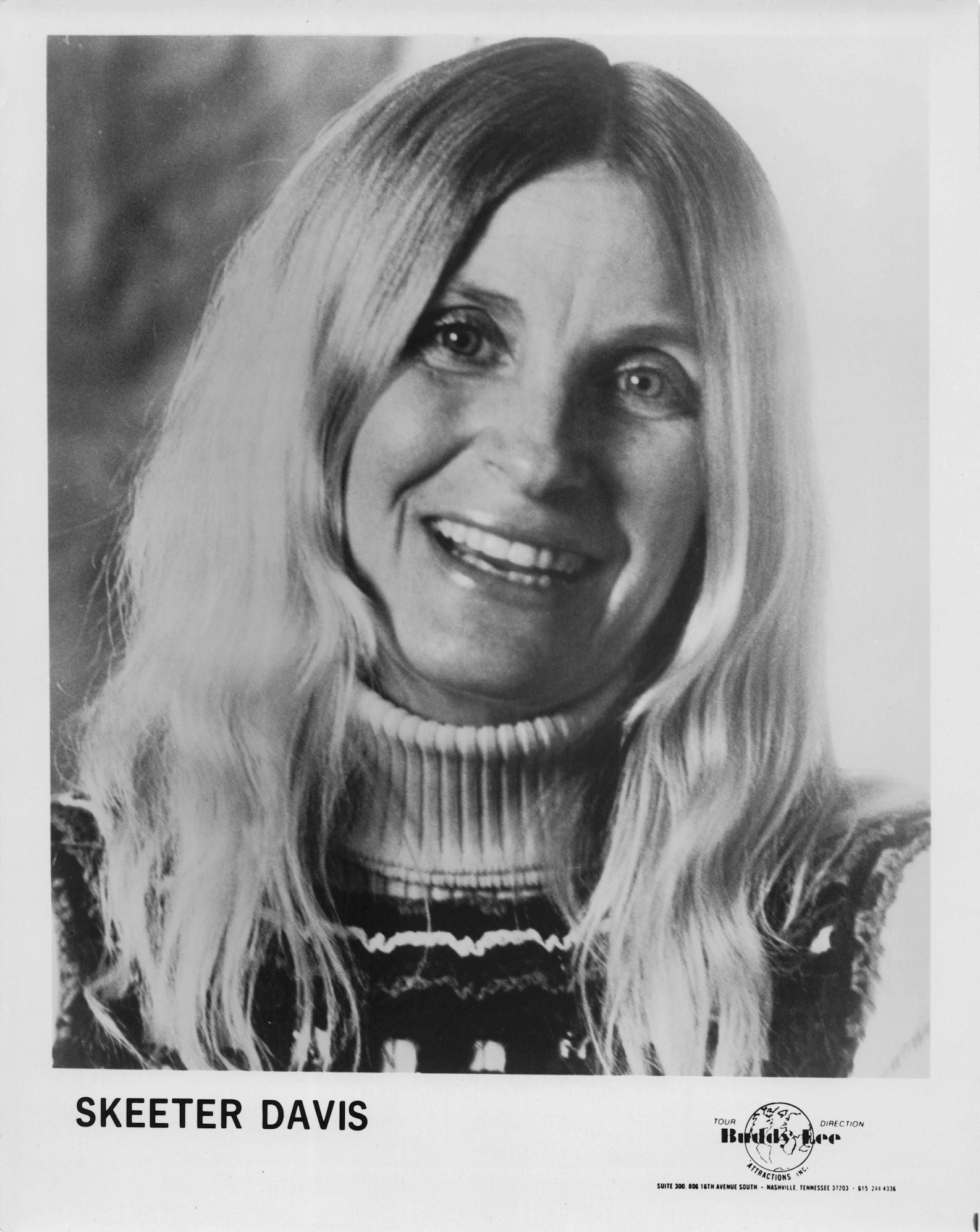 Skeeter Davis Country Music Singer Vintage Management 10x8 Rare Media Photo
