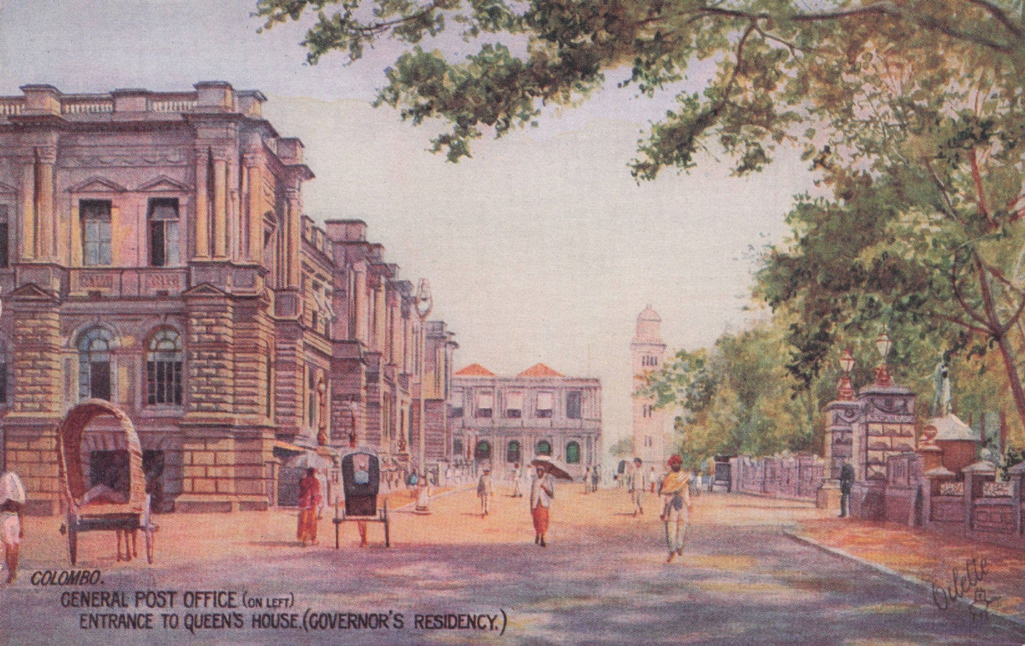Post Office Governor's House Tucks Colombo Tucks Oilette Postcard