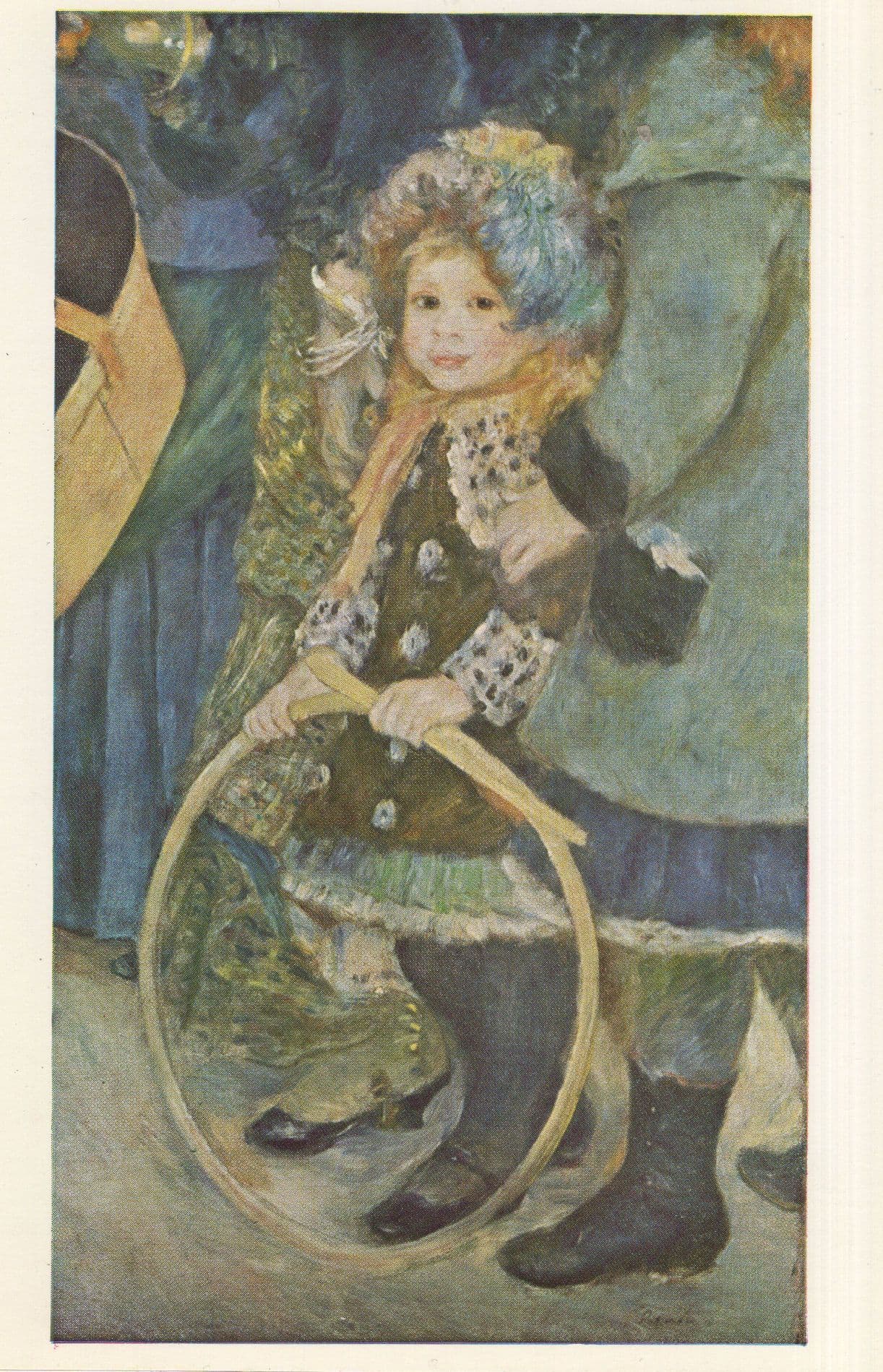 Renoir Les Parapluies Detail Little Girl National Gallery Painting Postcard