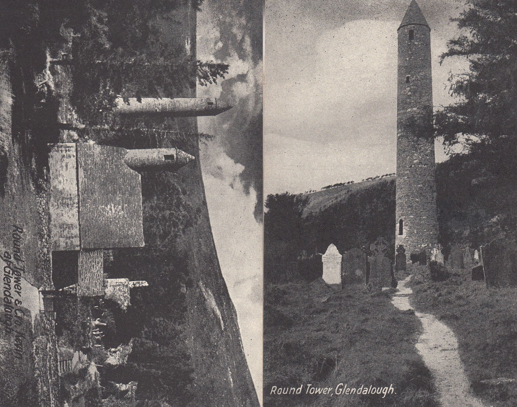 Round Tower Glendalough 2x Old Postcard s