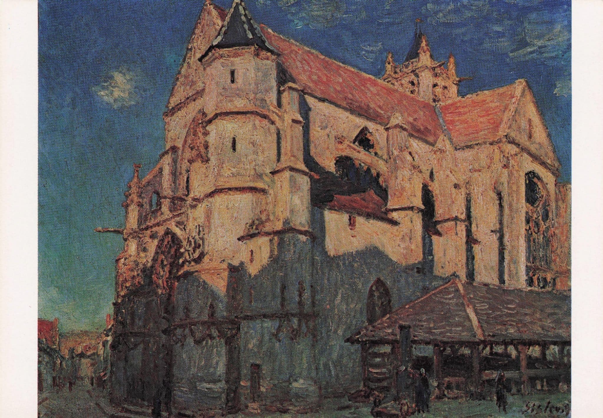 Sisley L'Eglise De Moret Rouen Museum Victorian Painting Postcard