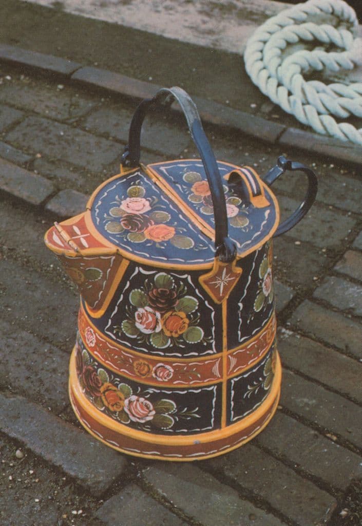 A Decorated Trent & Mersey Water Can From Canal Postcard