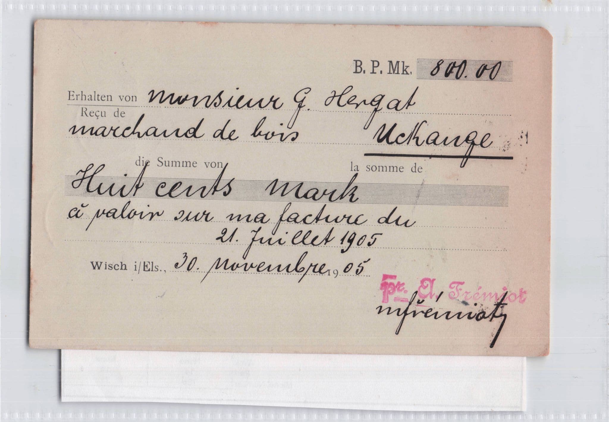 A Fremiot Wisch German Empire Cash On Delivery Old Postcard